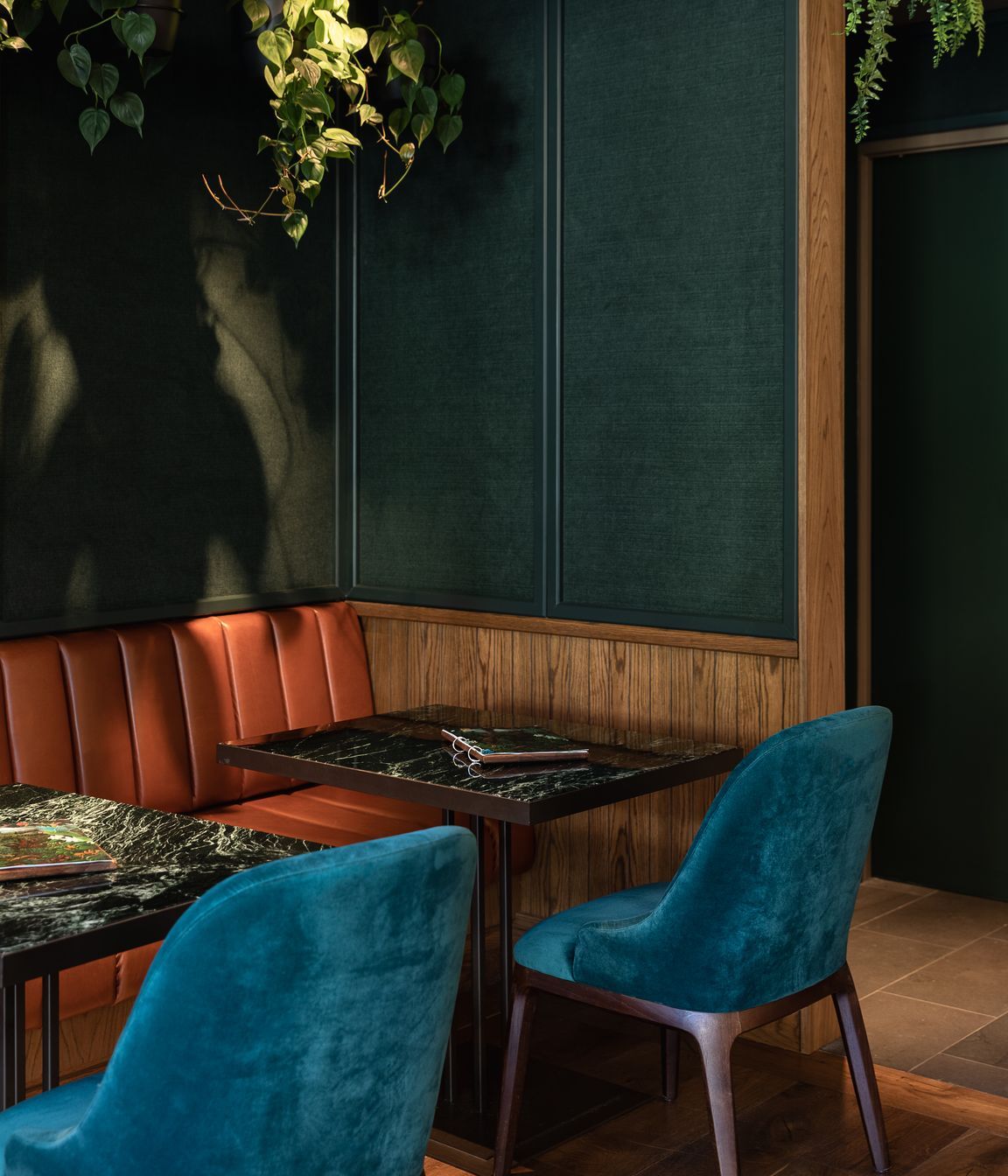 The Our Land is Alive bar creates a cosy mood with darker, earthy hues and textures.