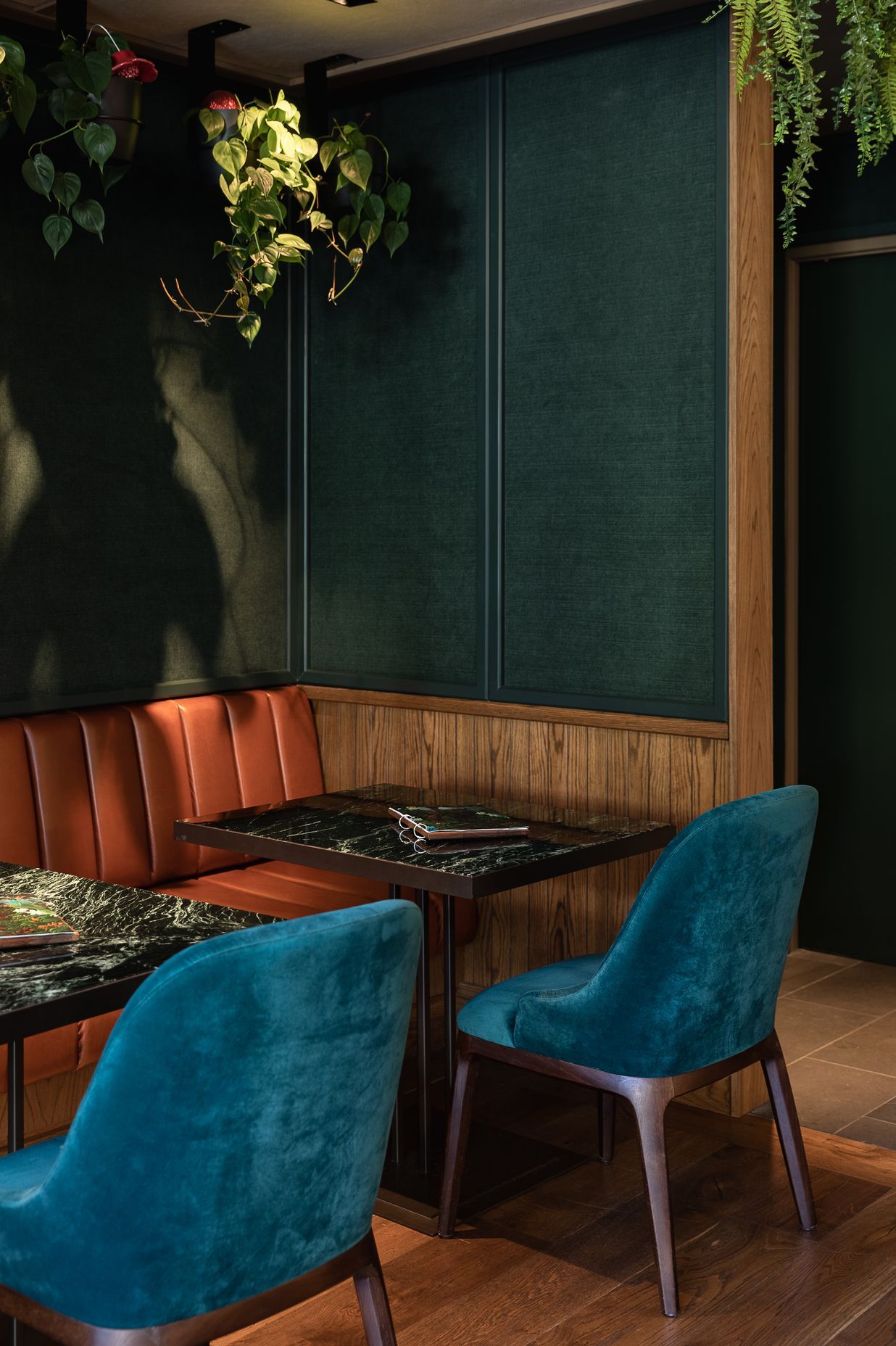 The Our Land is Alive bar creates a cosy mood with darker, earthy hues and textures.