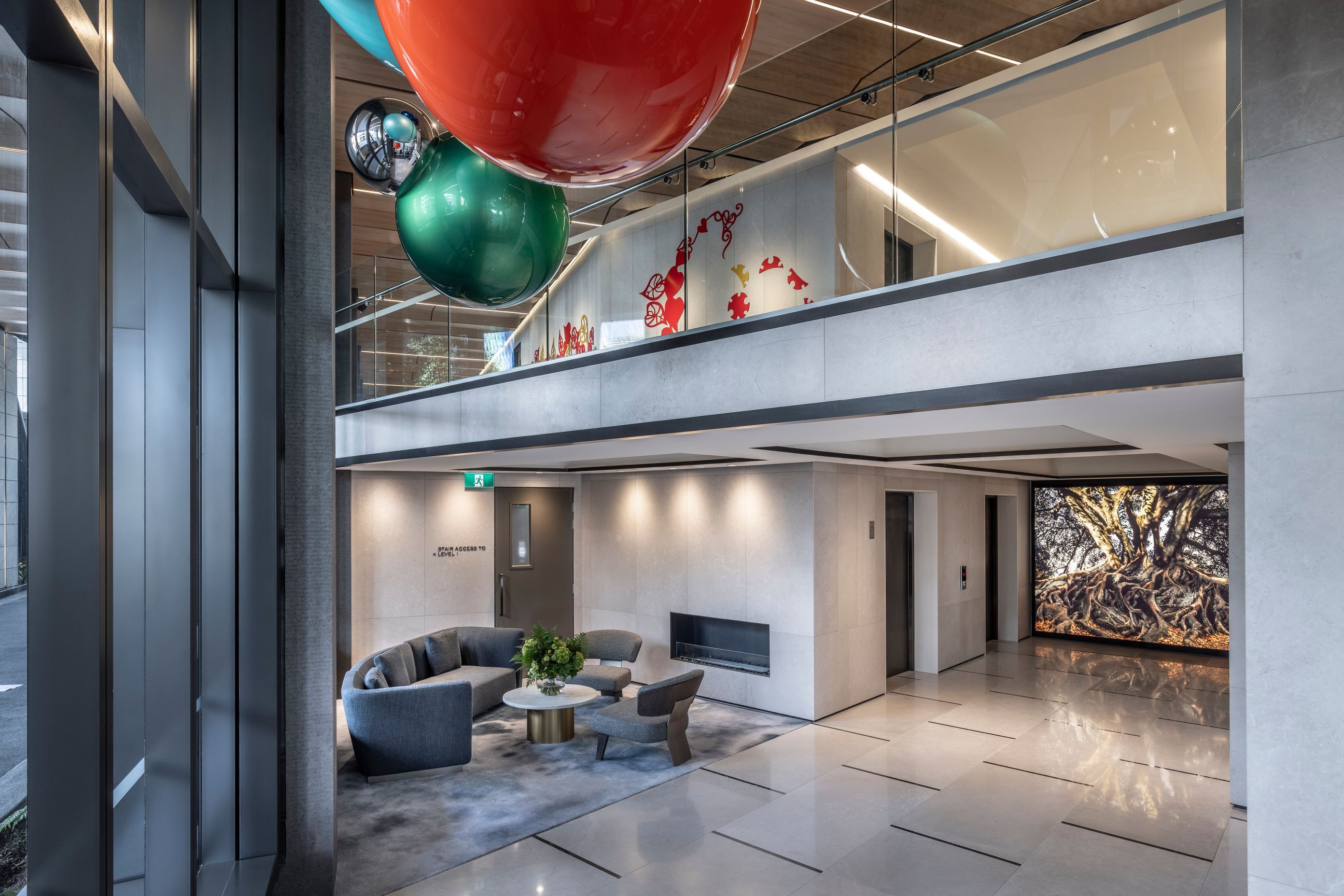 The lobby of each of the levels of the Pinnacle tower features an extraordinary art piece, personalising each floor.