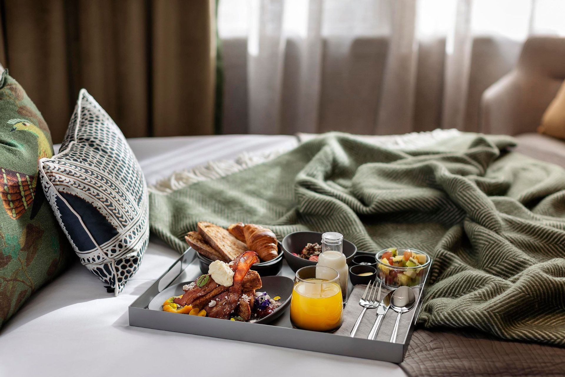 The breakfast tray was designed in collaboration with the onsite chef to perfectly cater for the hotel's breakfast offering.