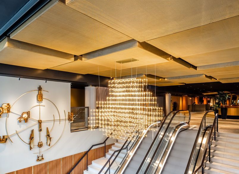 Hotel Ceiling Design with Wire Mesh