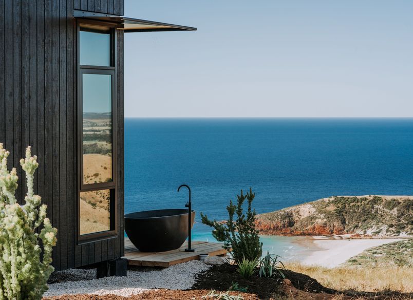 Outdoor baths for Wander Group on Kangaroo Island
