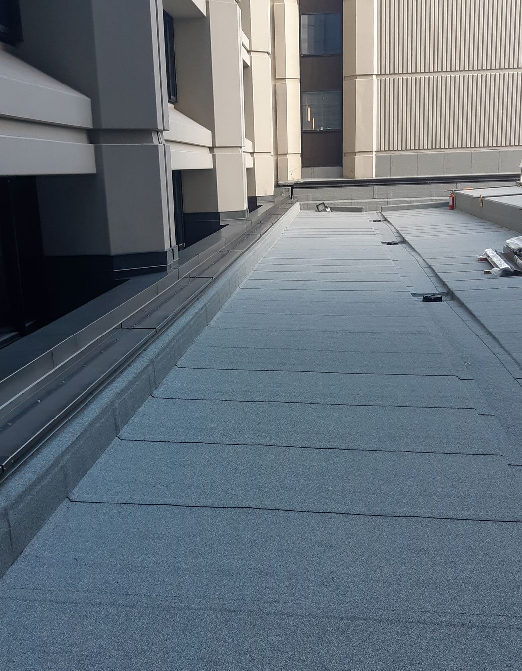 Completed Duotherm Warm Roof showing gutters