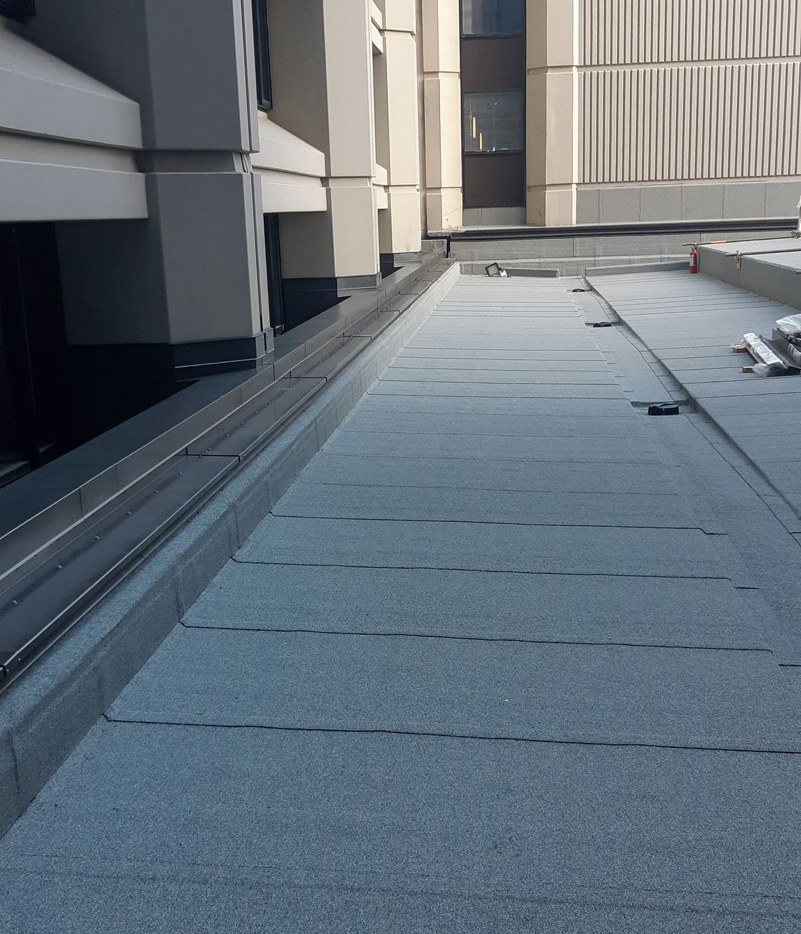 Completed Duotherm Warm Roof showing gutters