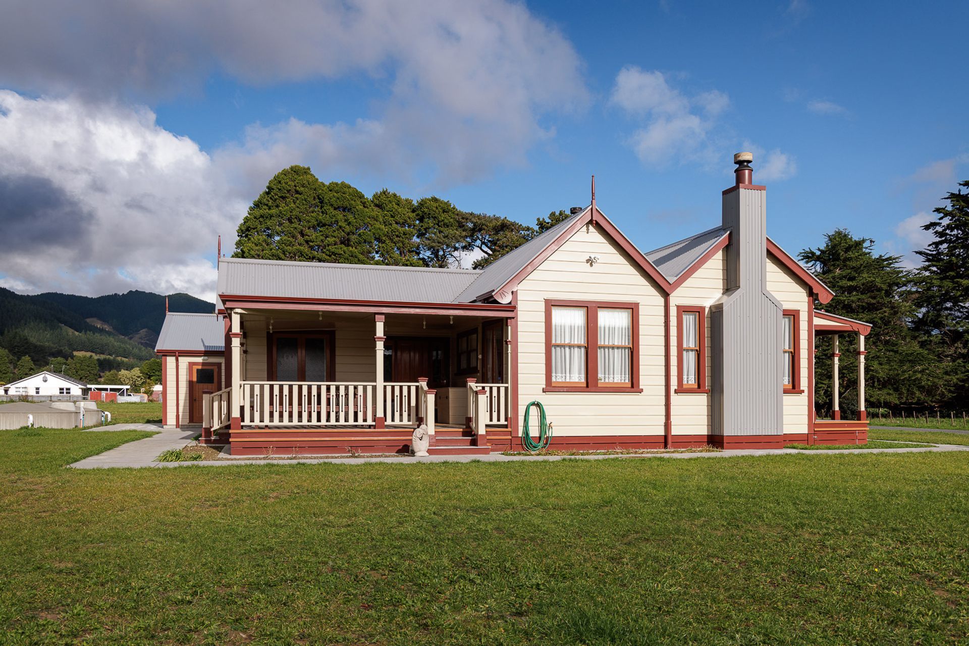 Side view of restored home.