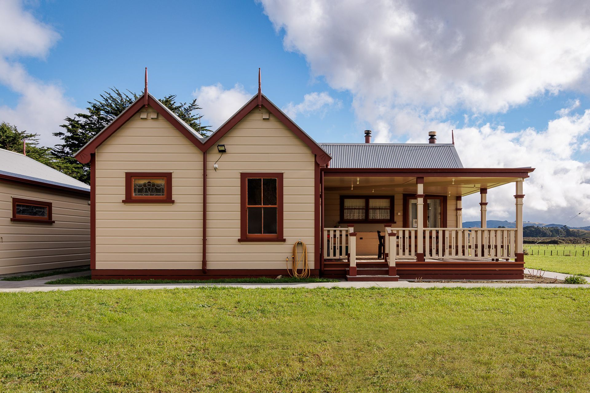 Back view of restored home.