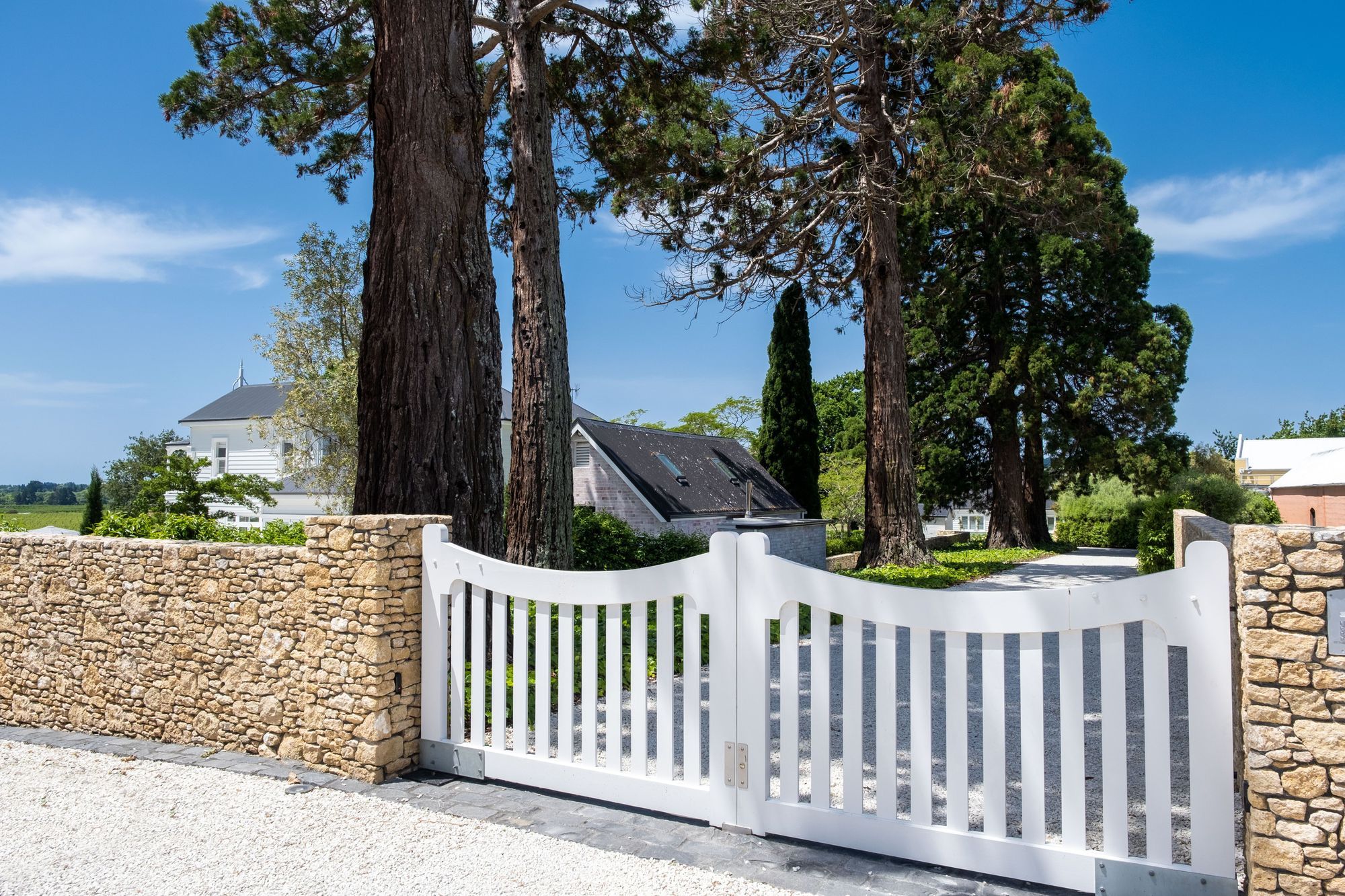 Curved electric entrance gates