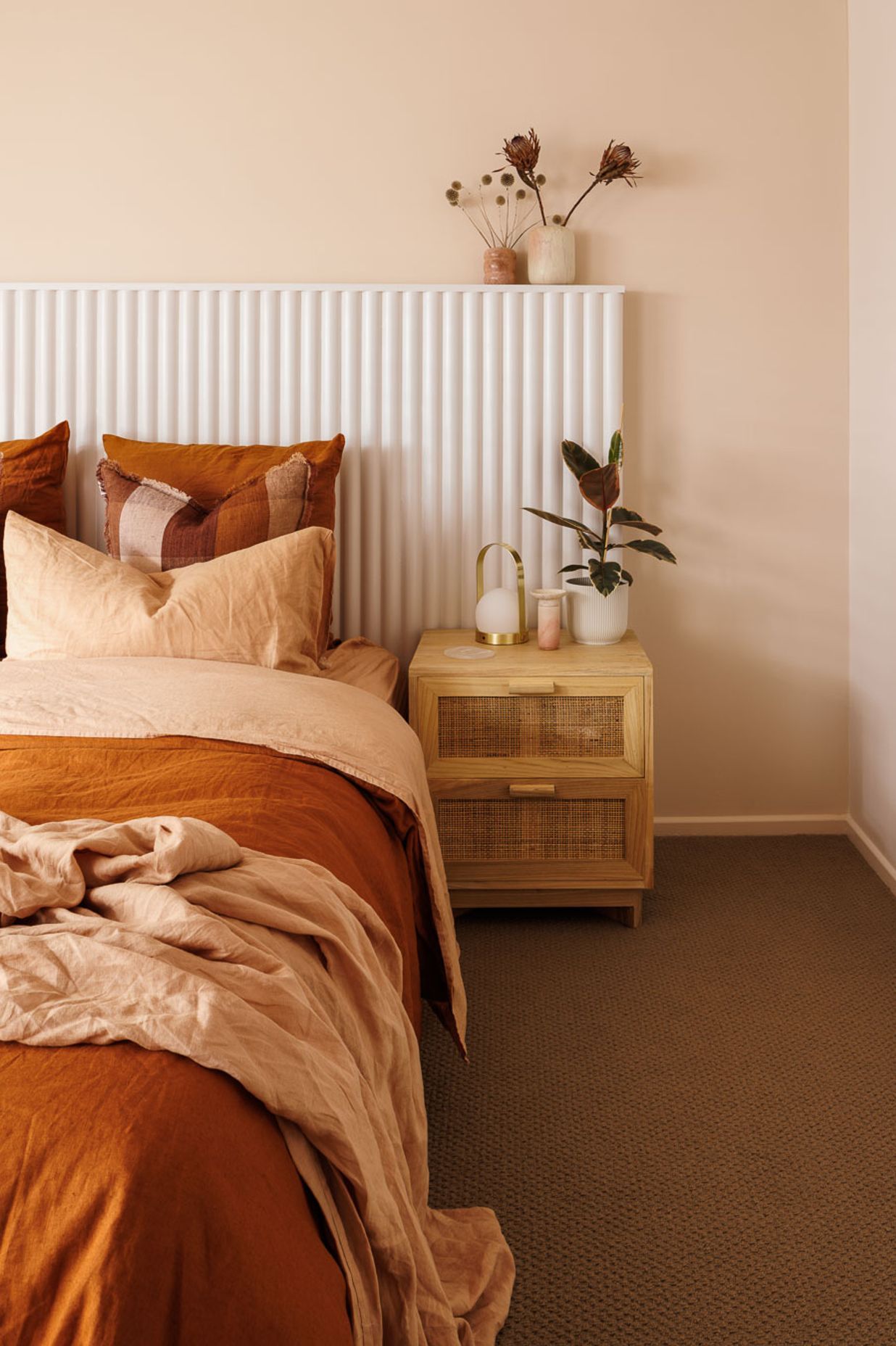 Comforting Warm Toned Bedroom - Your Exhale Design