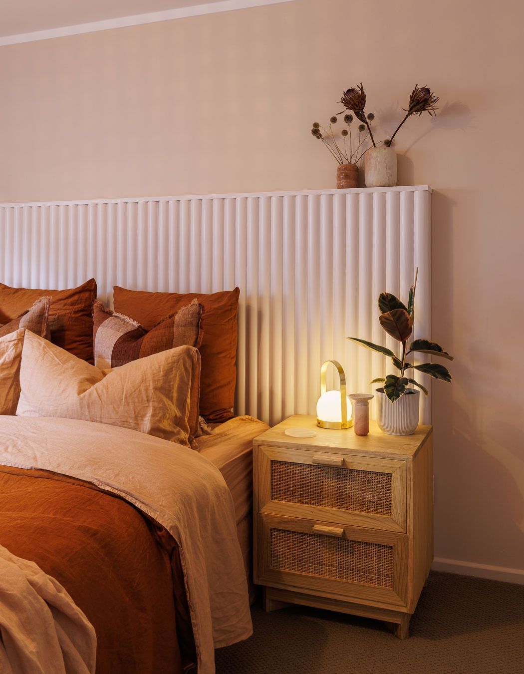 Comforting Warm Toned Bedroom - Your Exhale Design