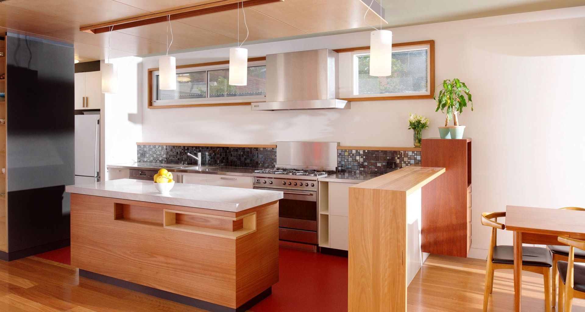 Modern light filled timber kitchen