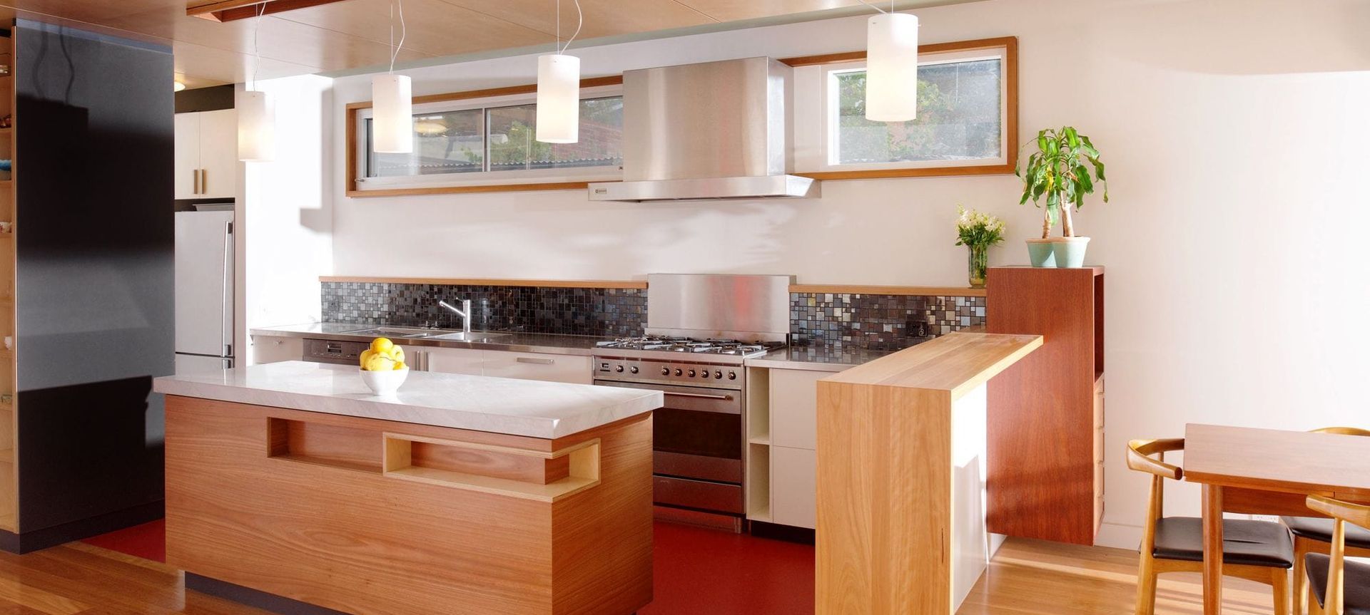 Modern light filled timber kitchen