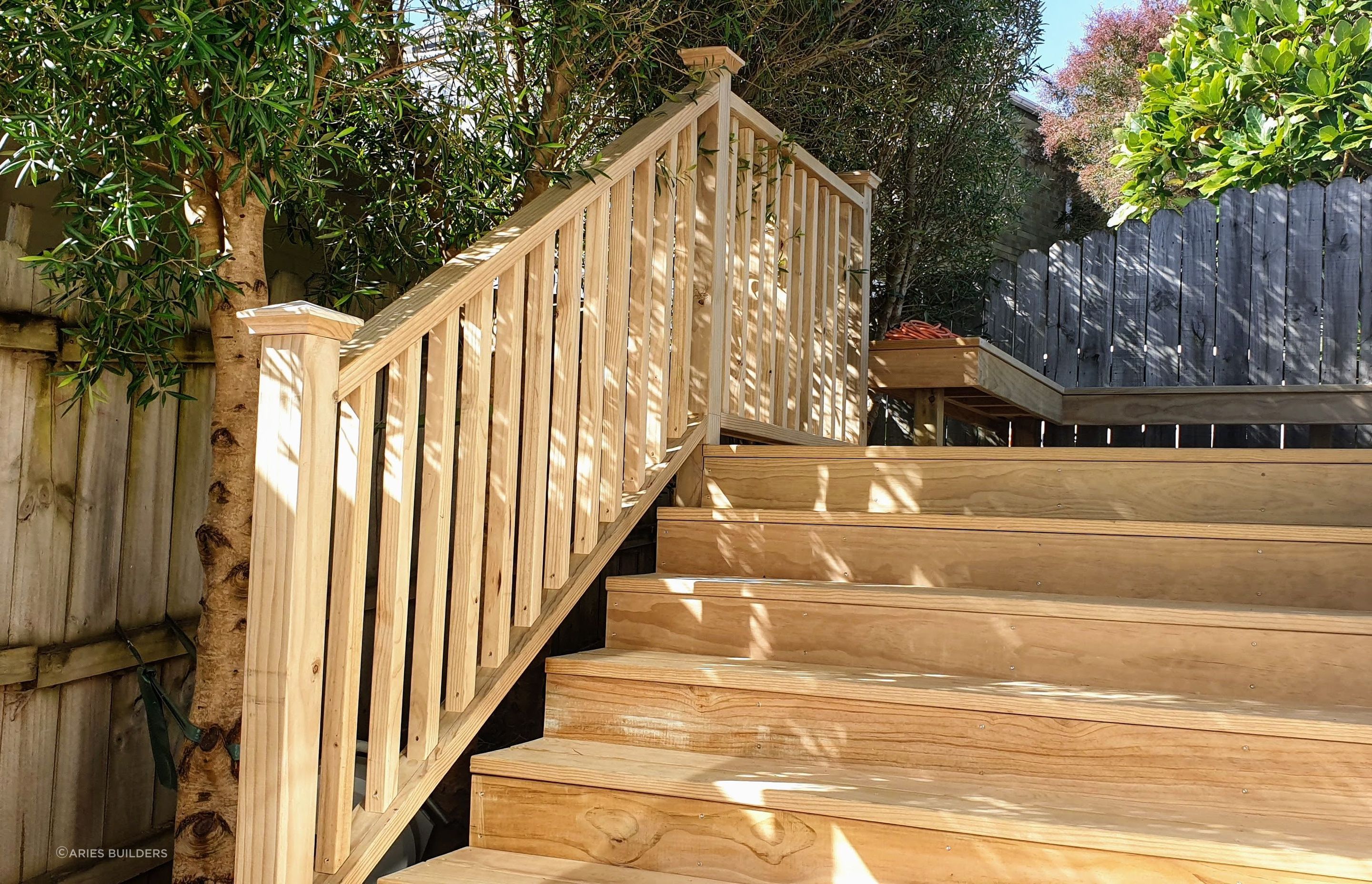 Pine deck and stairs