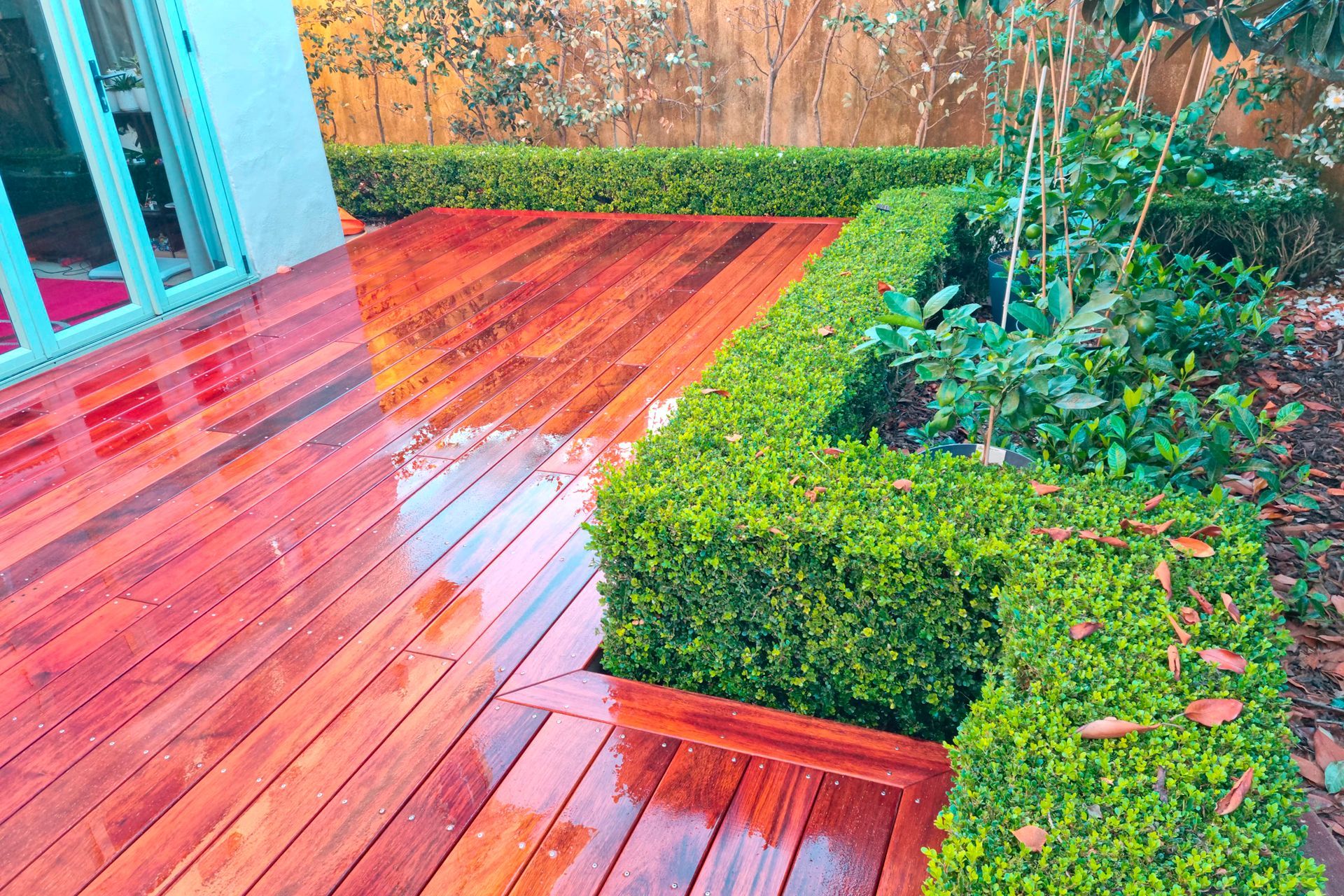 kwila deck mitered corners By Aries builders