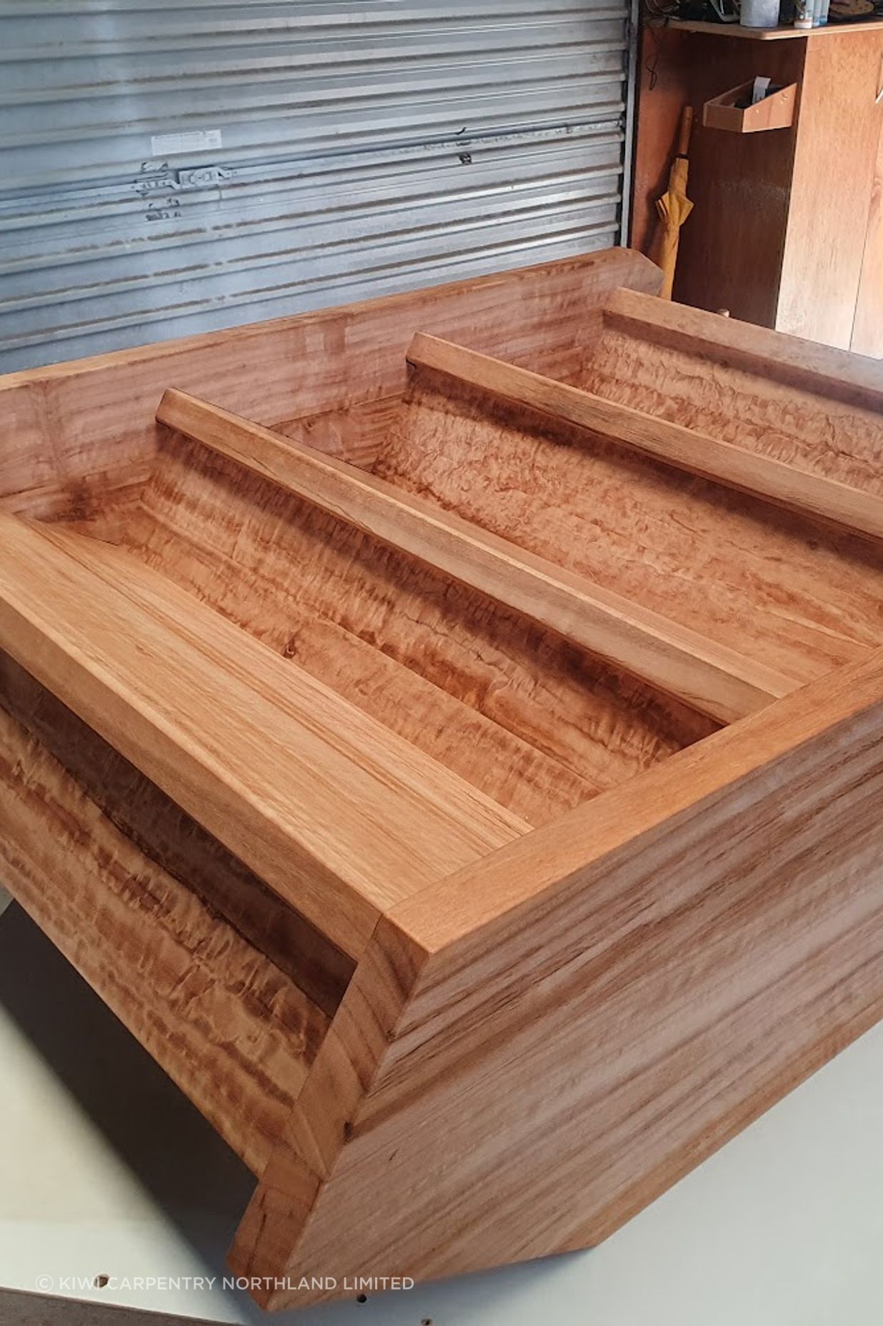Solid Gum Stairs - Timber milled from the customers farm.