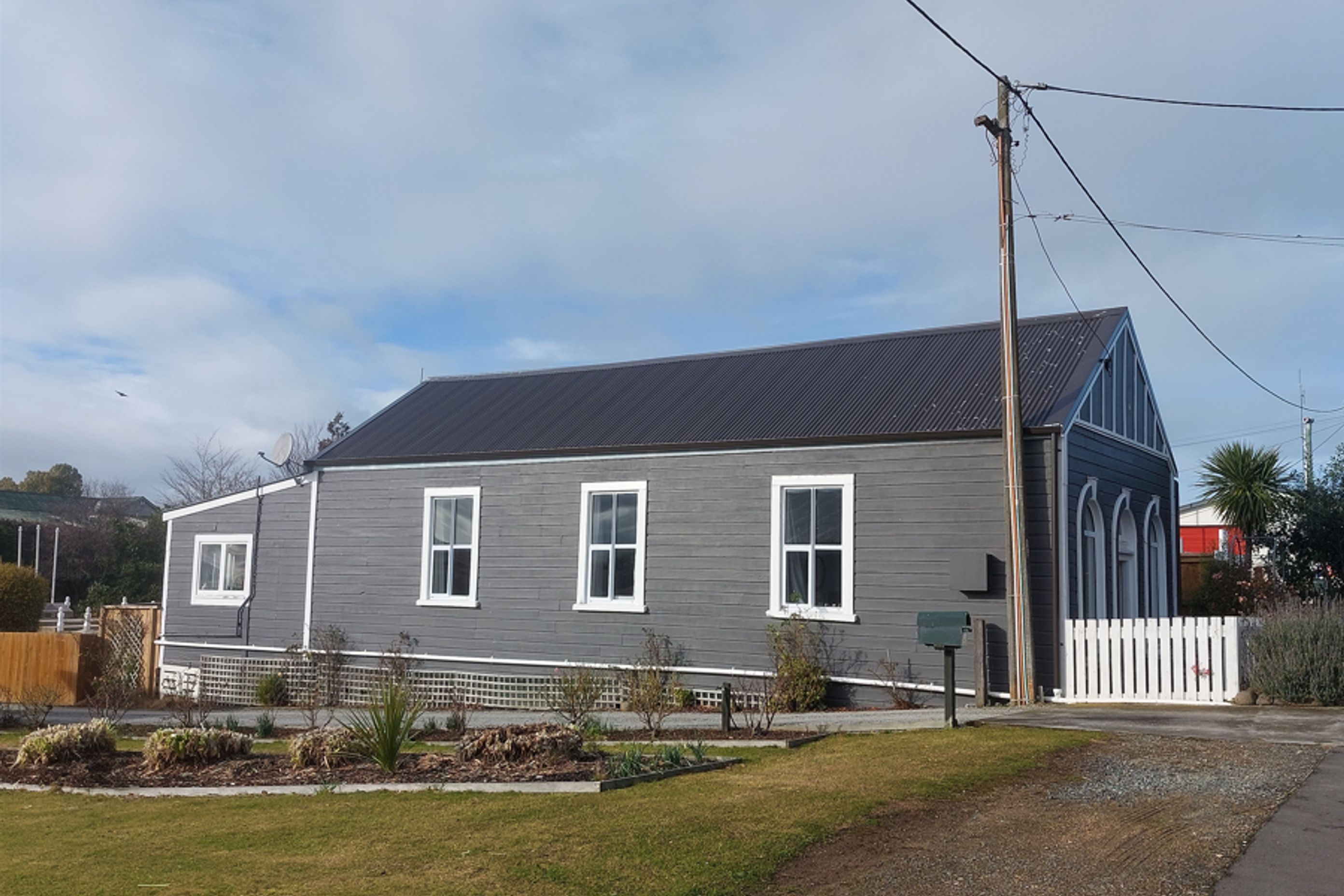 Completion of roofing looking eastward