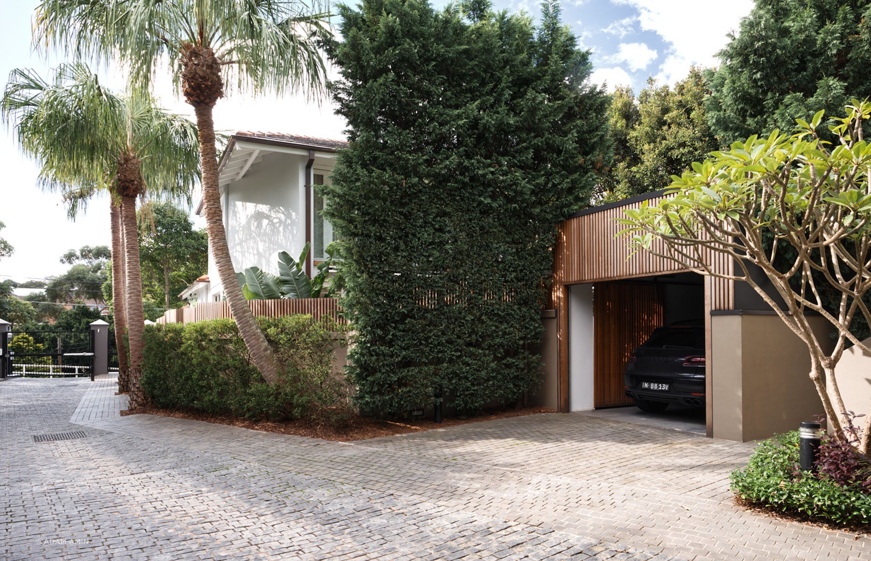 The detached garage on the southern side of the dwelling is accessible through a shared driveway from the adjacent property.