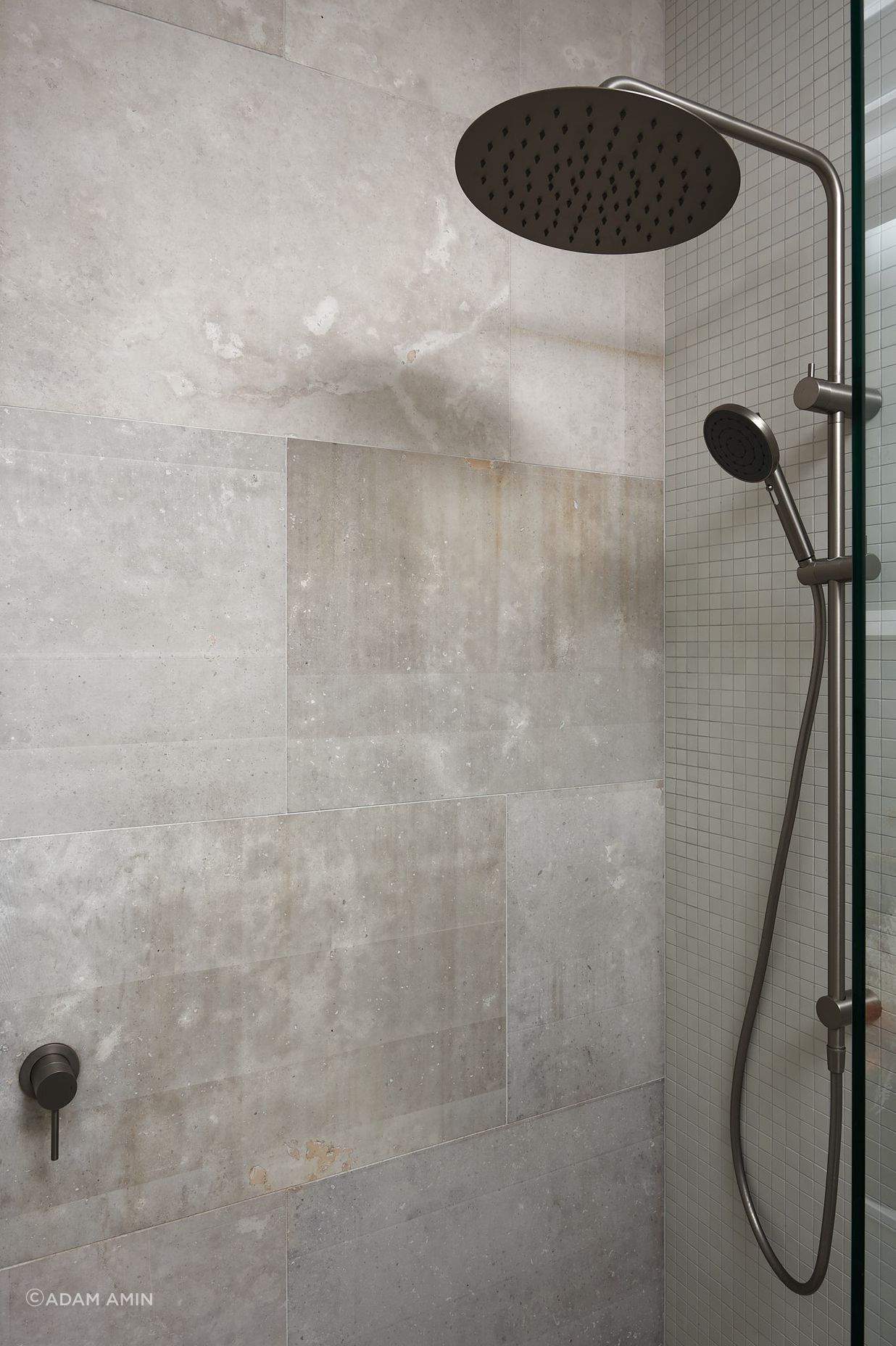 Using a combination of materials similar in tone, however, differs in texture promotes visual interest whilst keeping harmony.