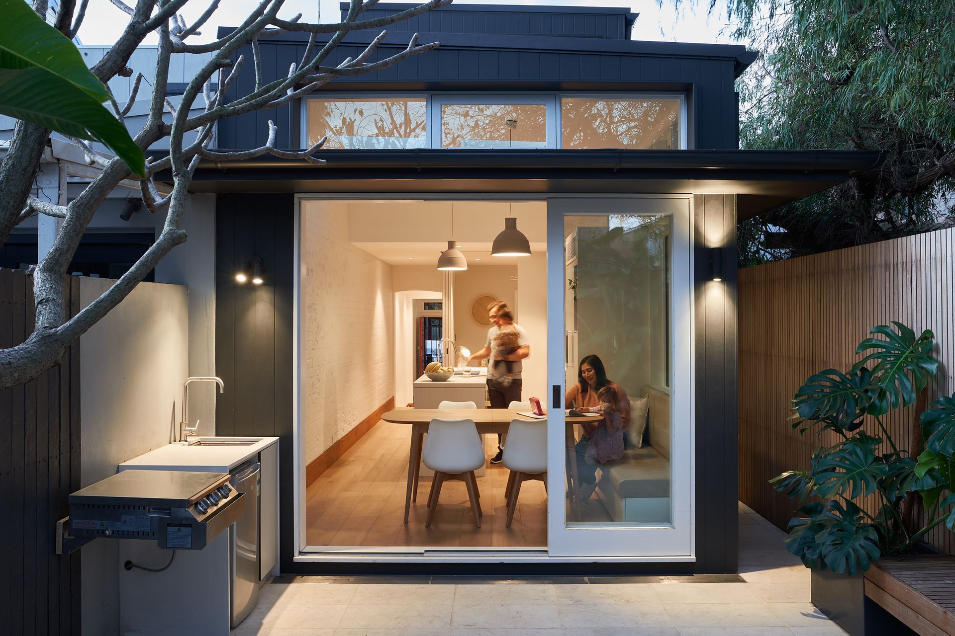 The open plan spaces allow for separate tasks to be completed whilst still in connection.