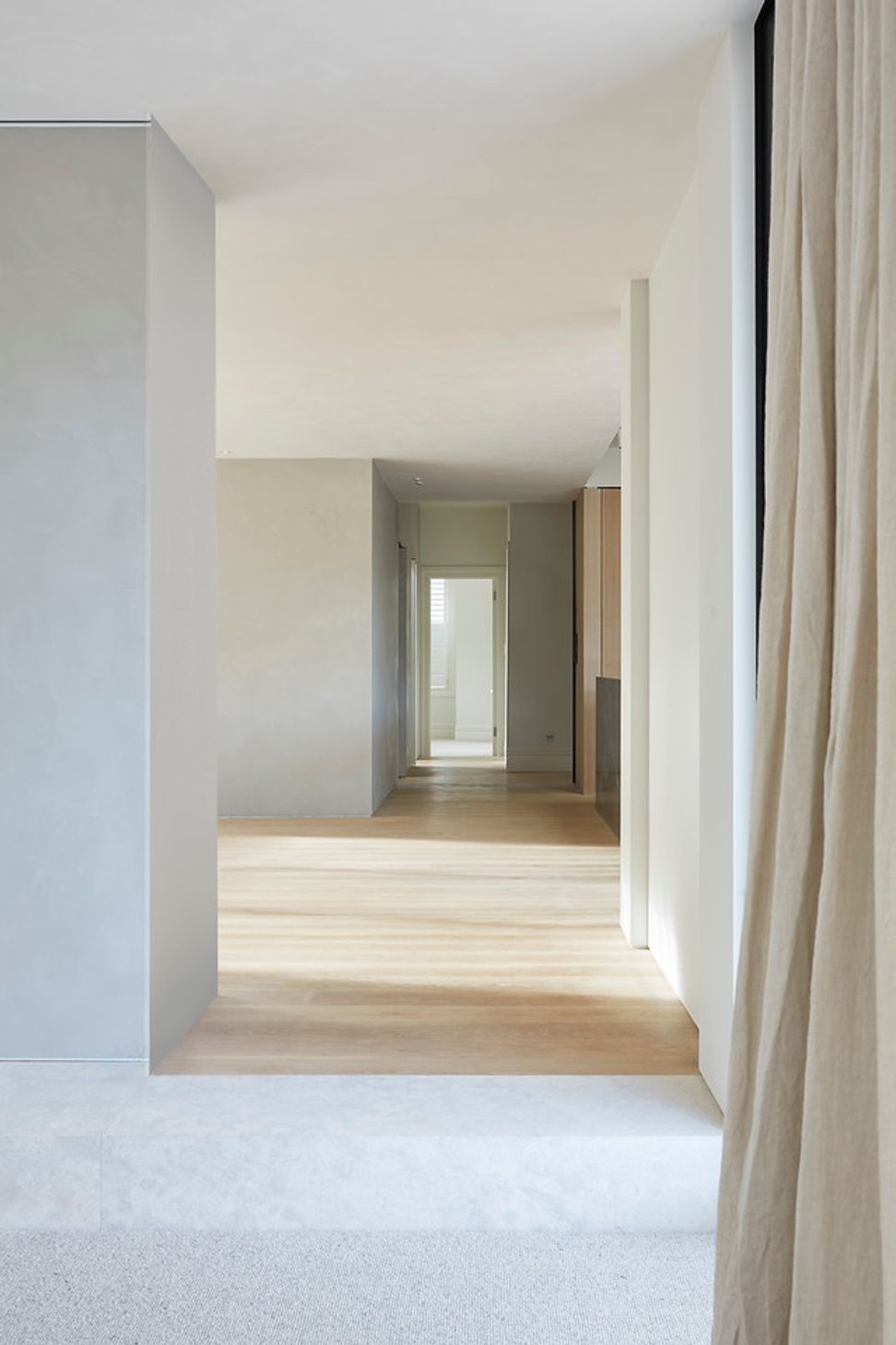 A carefully curated set of Ambitec Suave colours were used throughout the home to define areas and to add continuity throughout. Softer shades of white and grey feature in the common areas with Suave ‘illusion’ selected for the ceilings throughout and ‘Gr