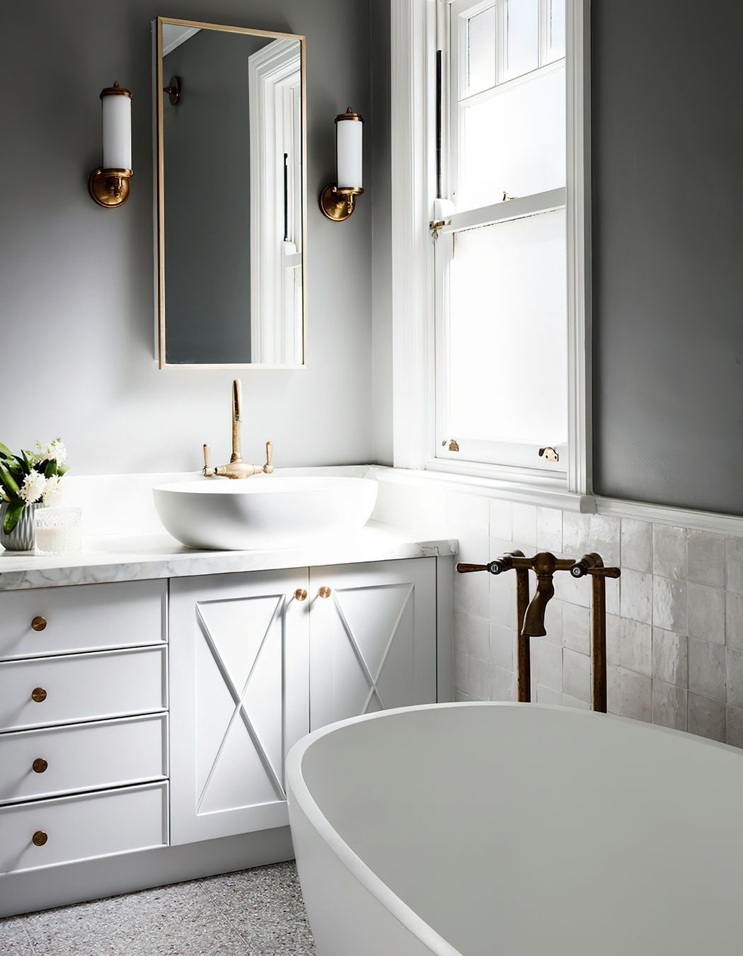 SUN FILLED ENSUITE - The sun fills the corner of this beautiful ensuite.