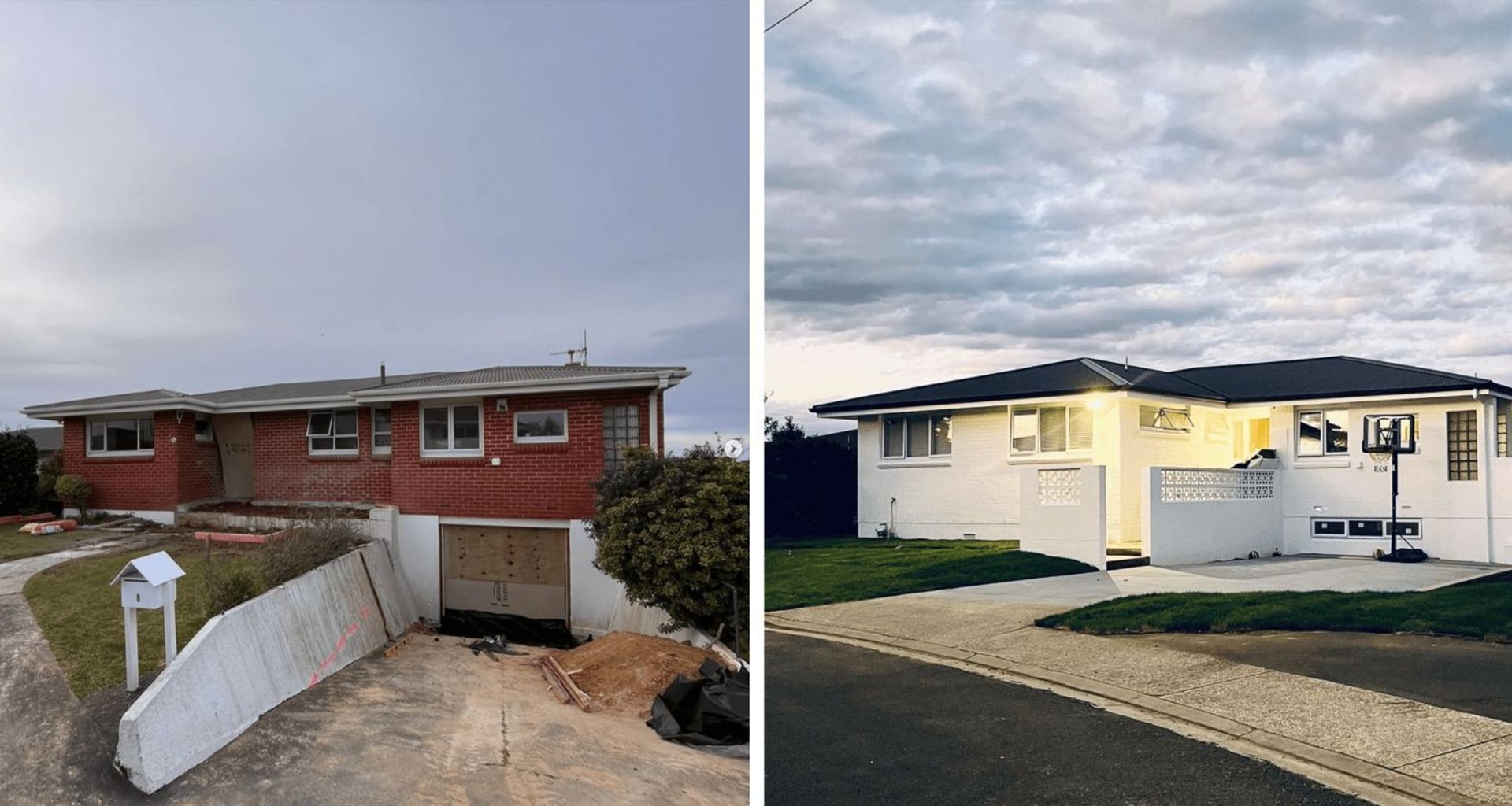 Before and after - pine house renovation