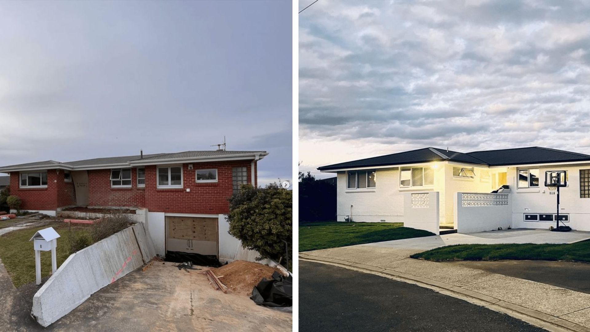 Before and after - pine house renovation