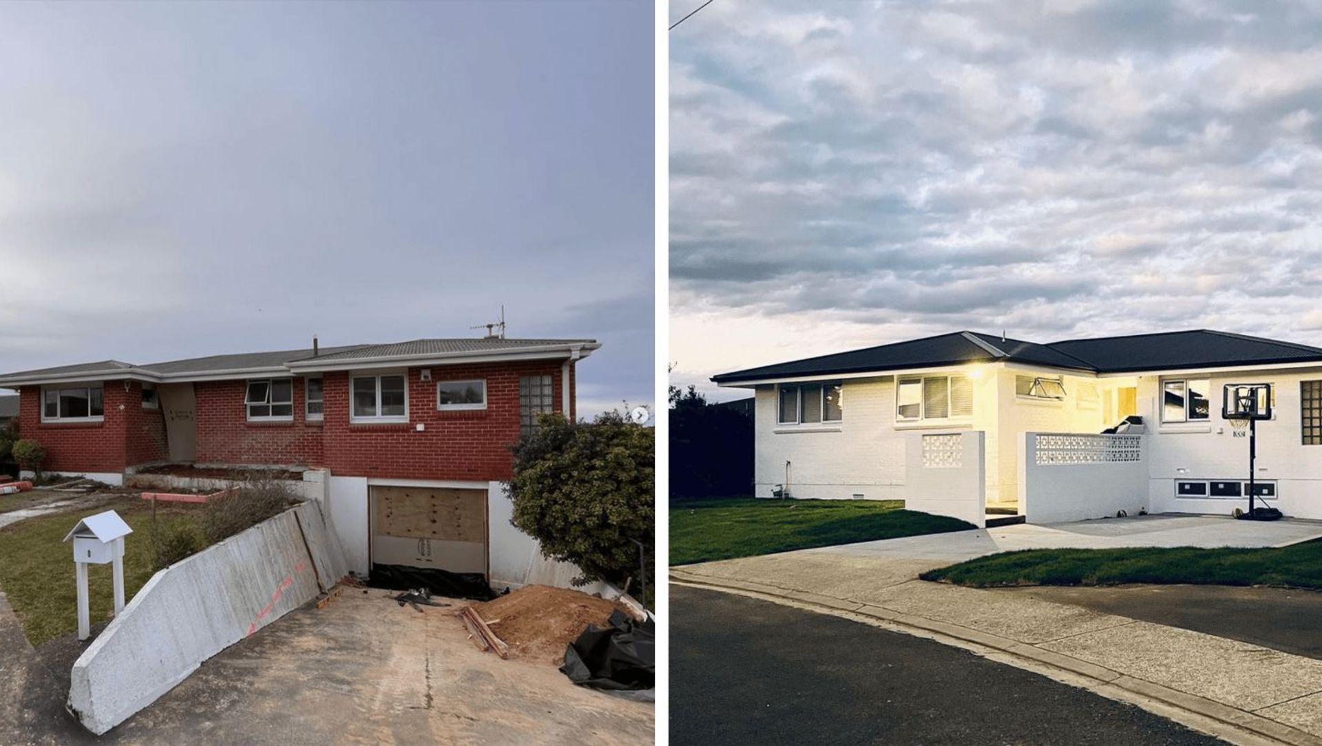 Before and after - pine house renovation