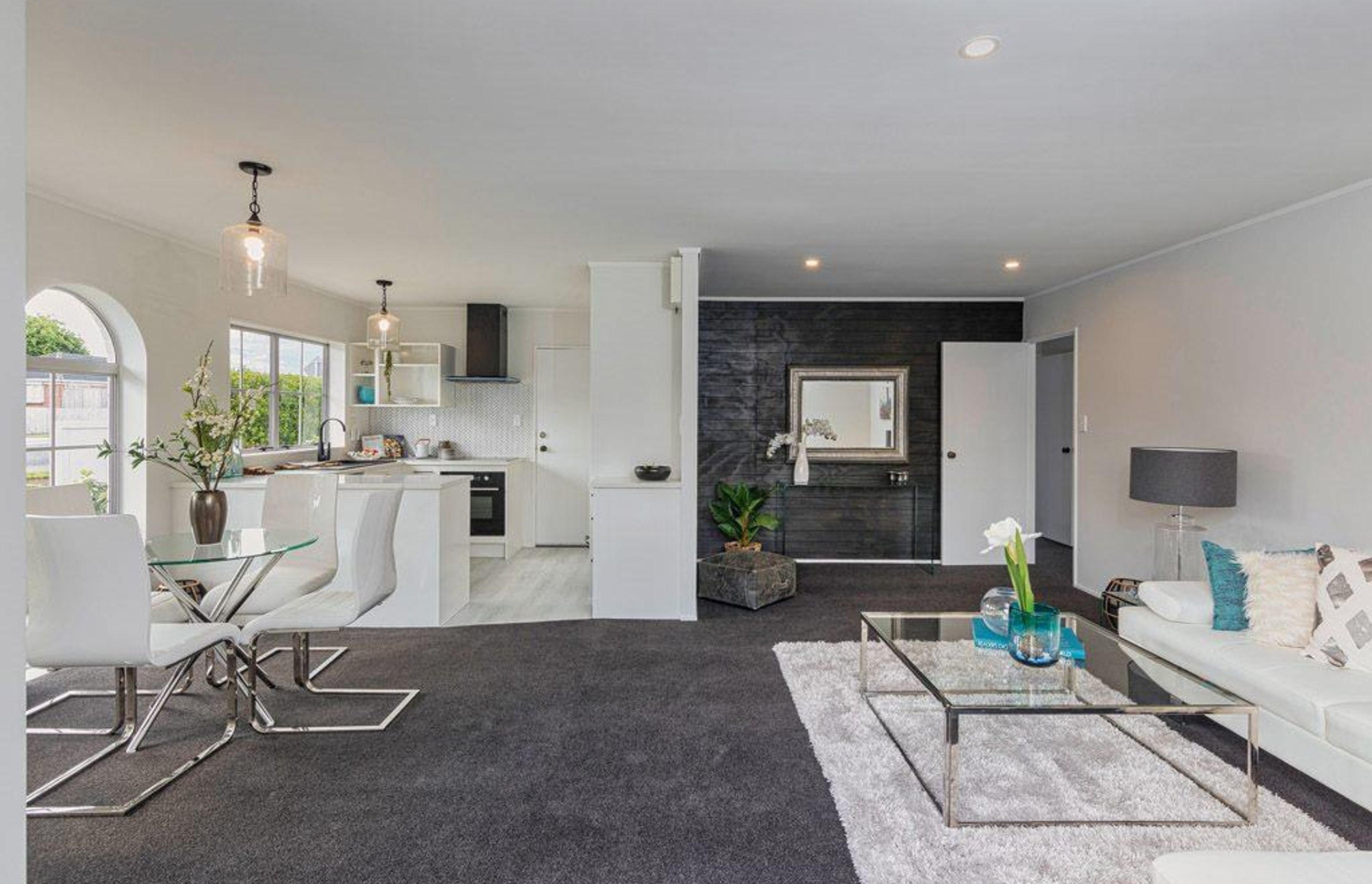 Living Room - Check out the timber panelling on the back wall... Wow!