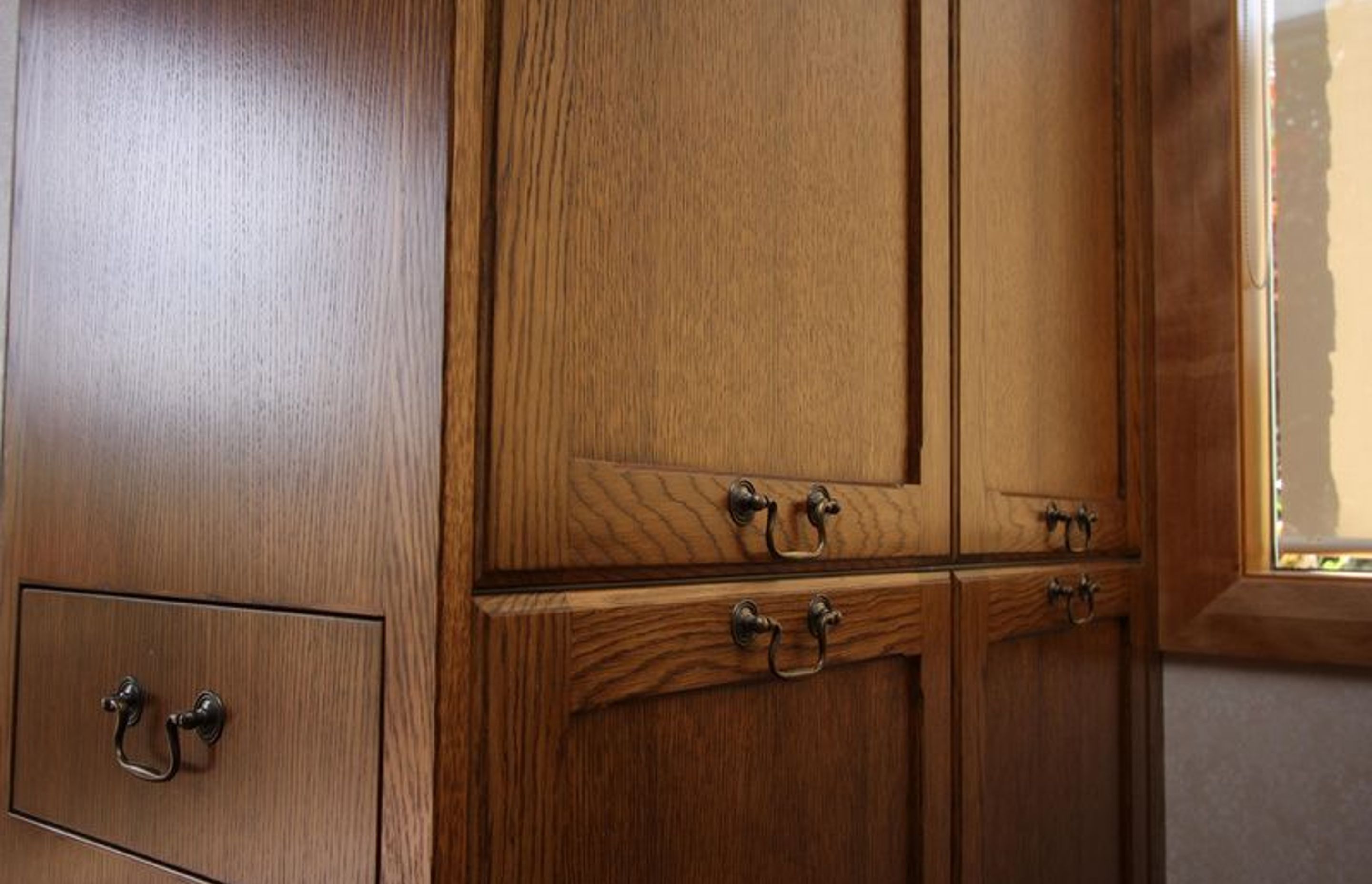 A close up of the joinery showing a merging of styles