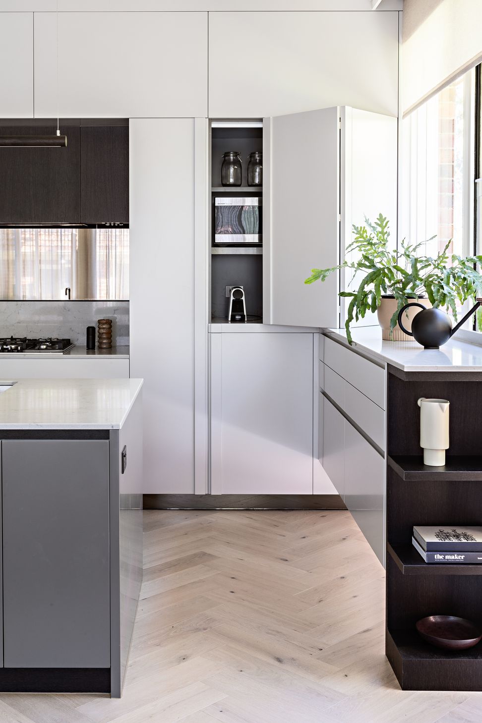 Kitchen - hidden appliances cupboard