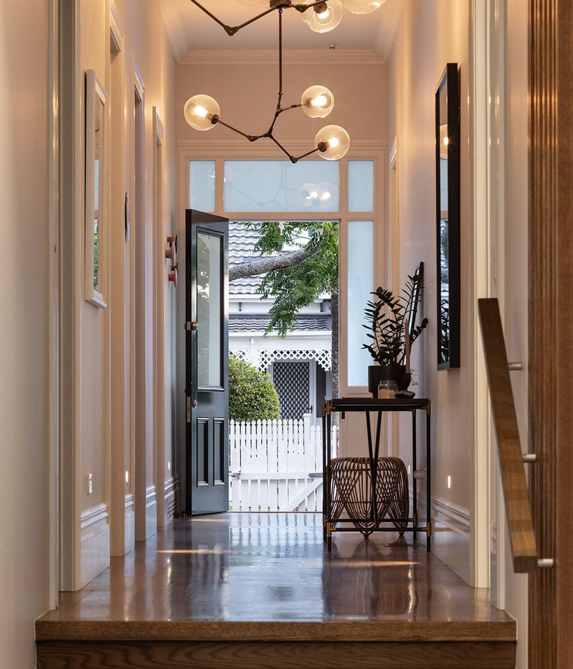 Looking down the hallway from the new addition.