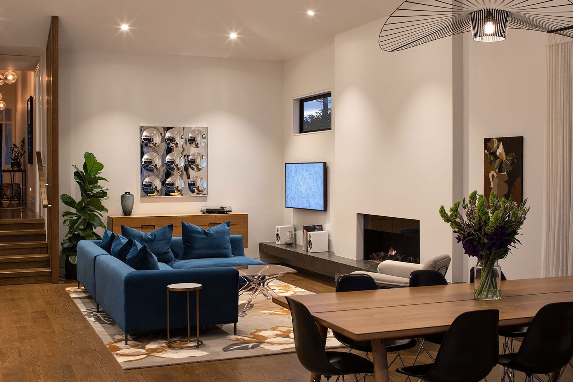 While the look is very classic, the amenity of the home is very much up-to-date with a range of technologies concealed in the walls, floors and stair risers.