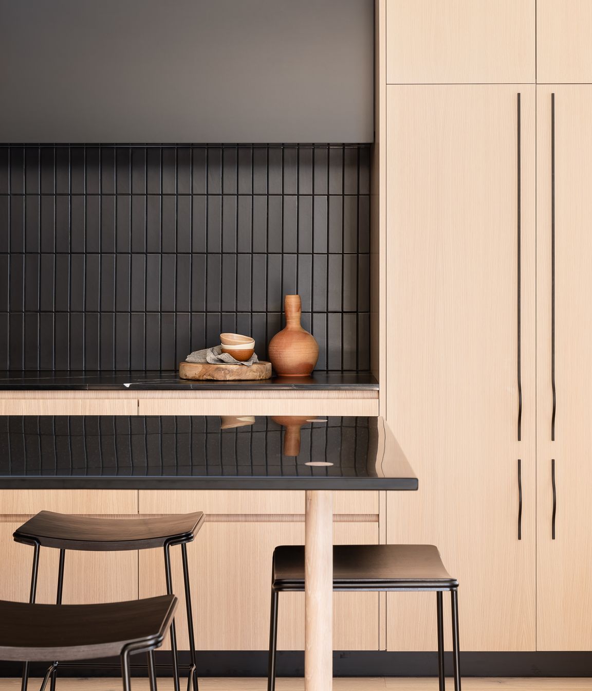 Oak Paneling with Black Details