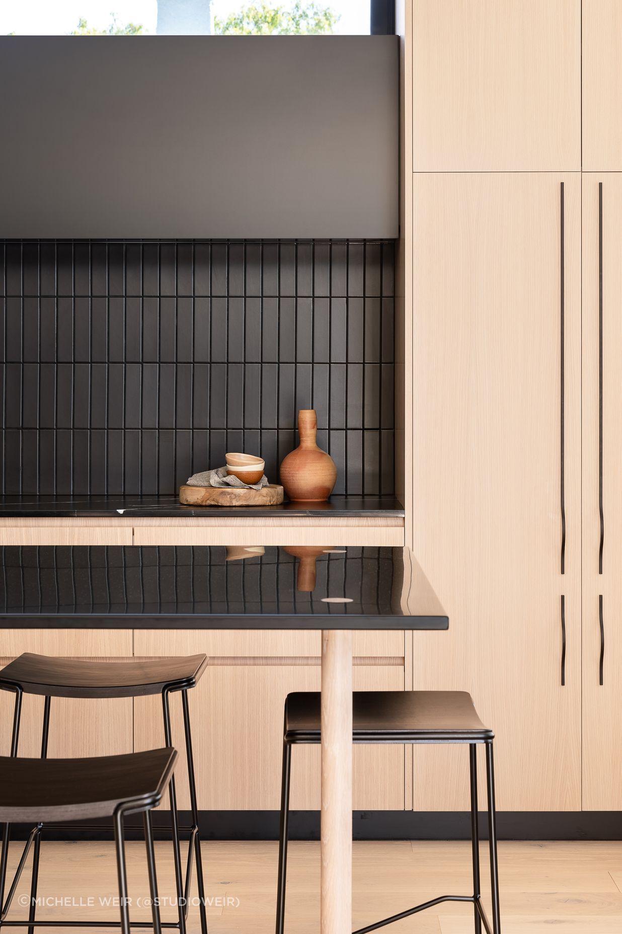 Oak Paneling with Black Details