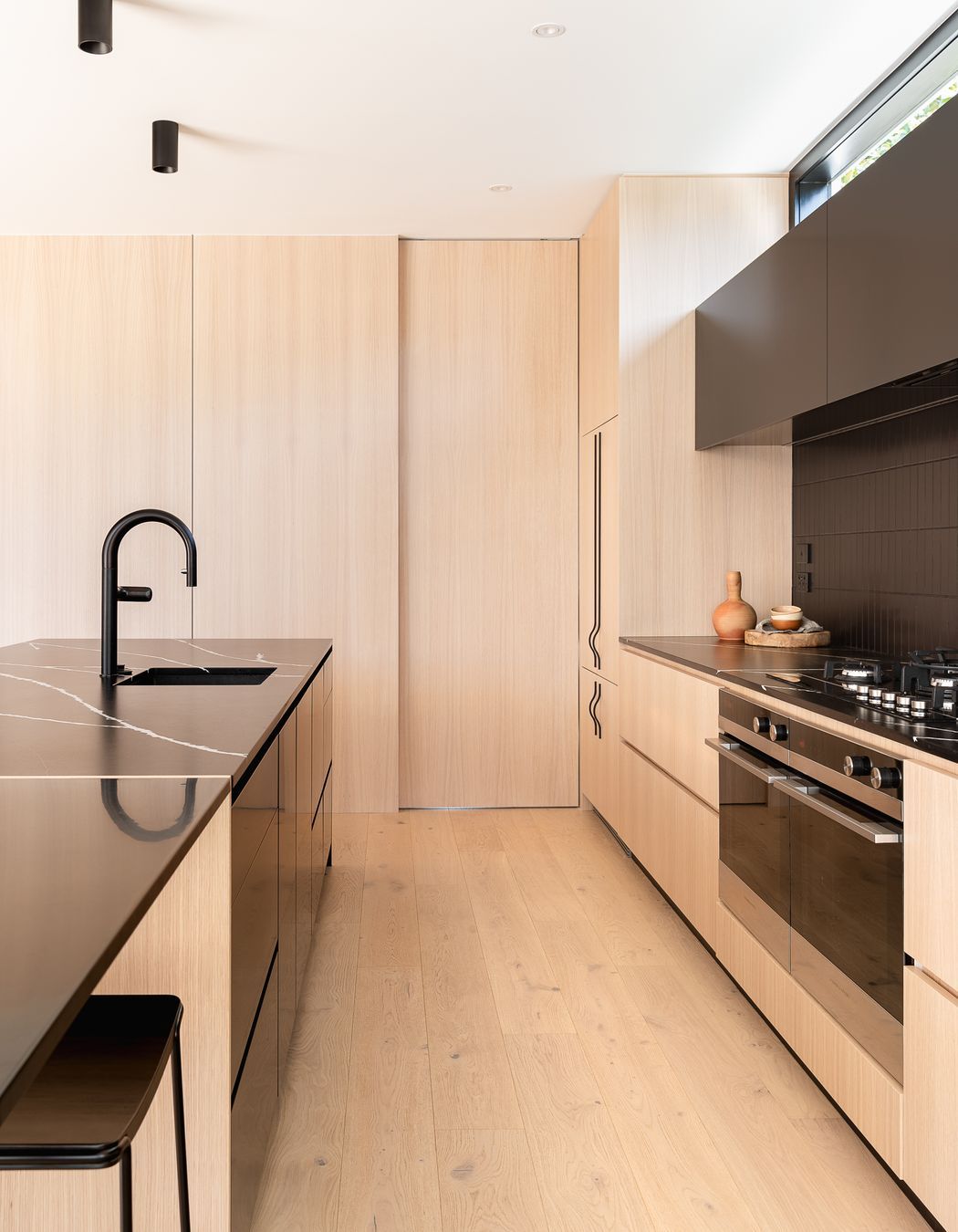 Oak Paneling with Black Details