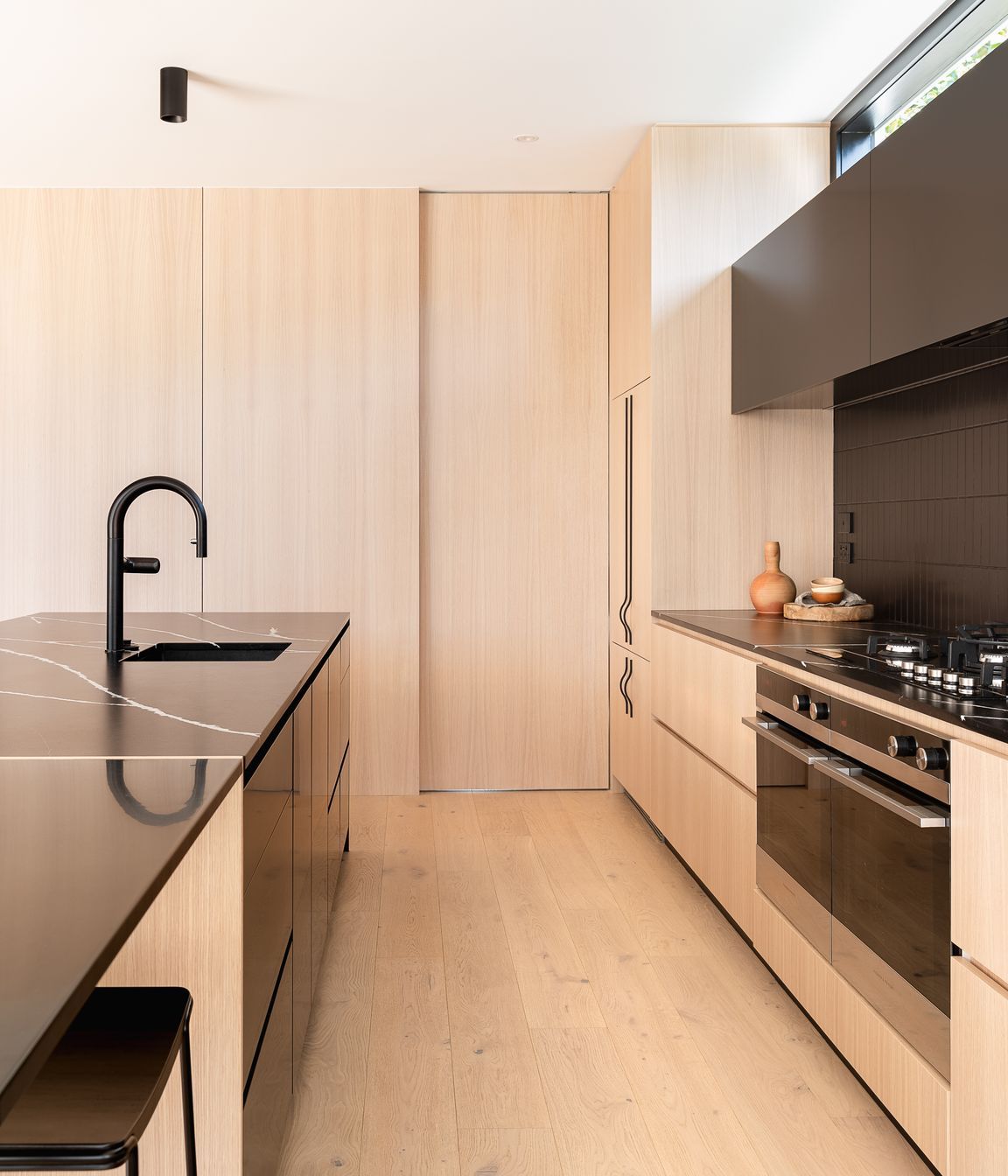 Oak Paneling with Black Details