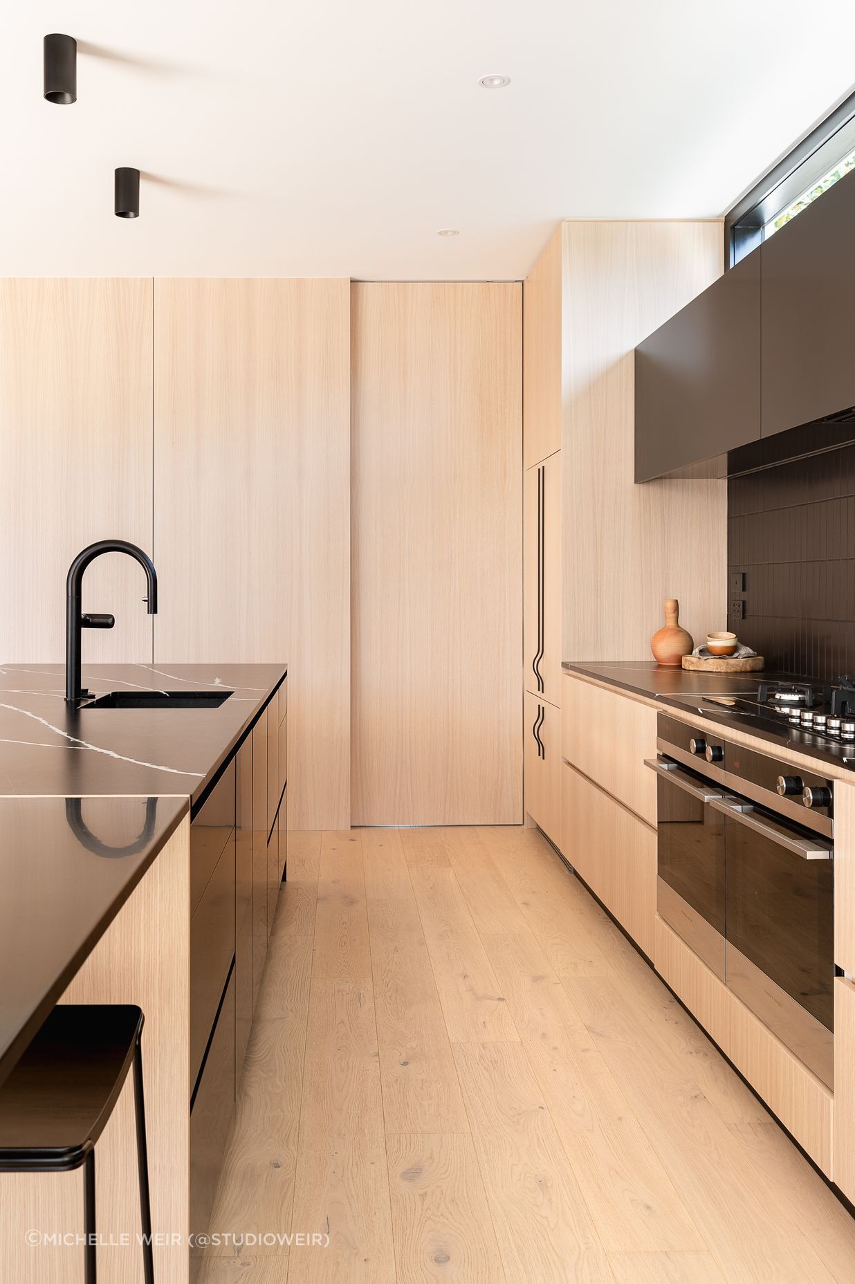 Oak Paneling with Black Details