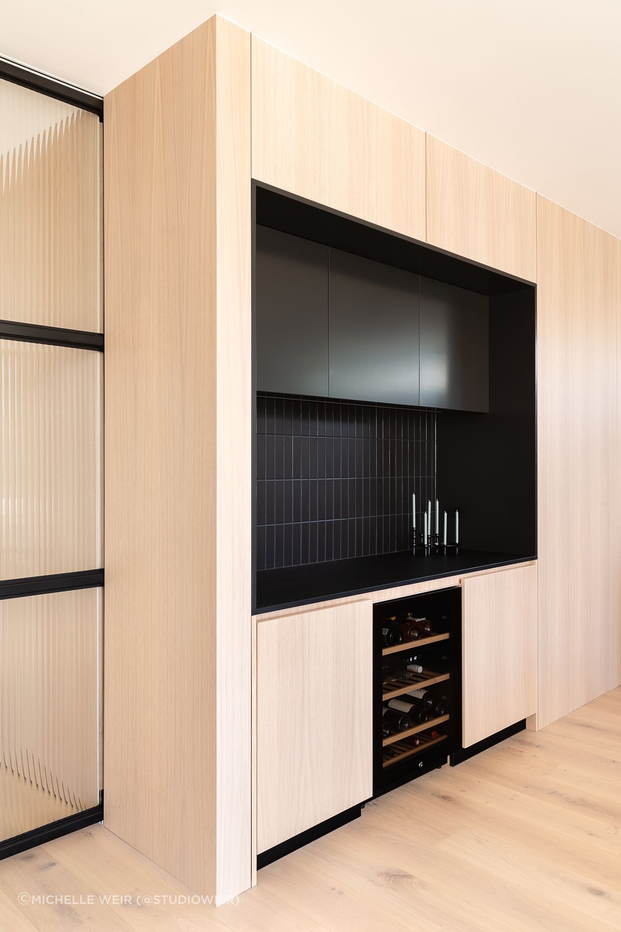 Oak Paneling with Black Details