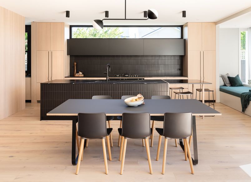 Oak Paneling with Black Details