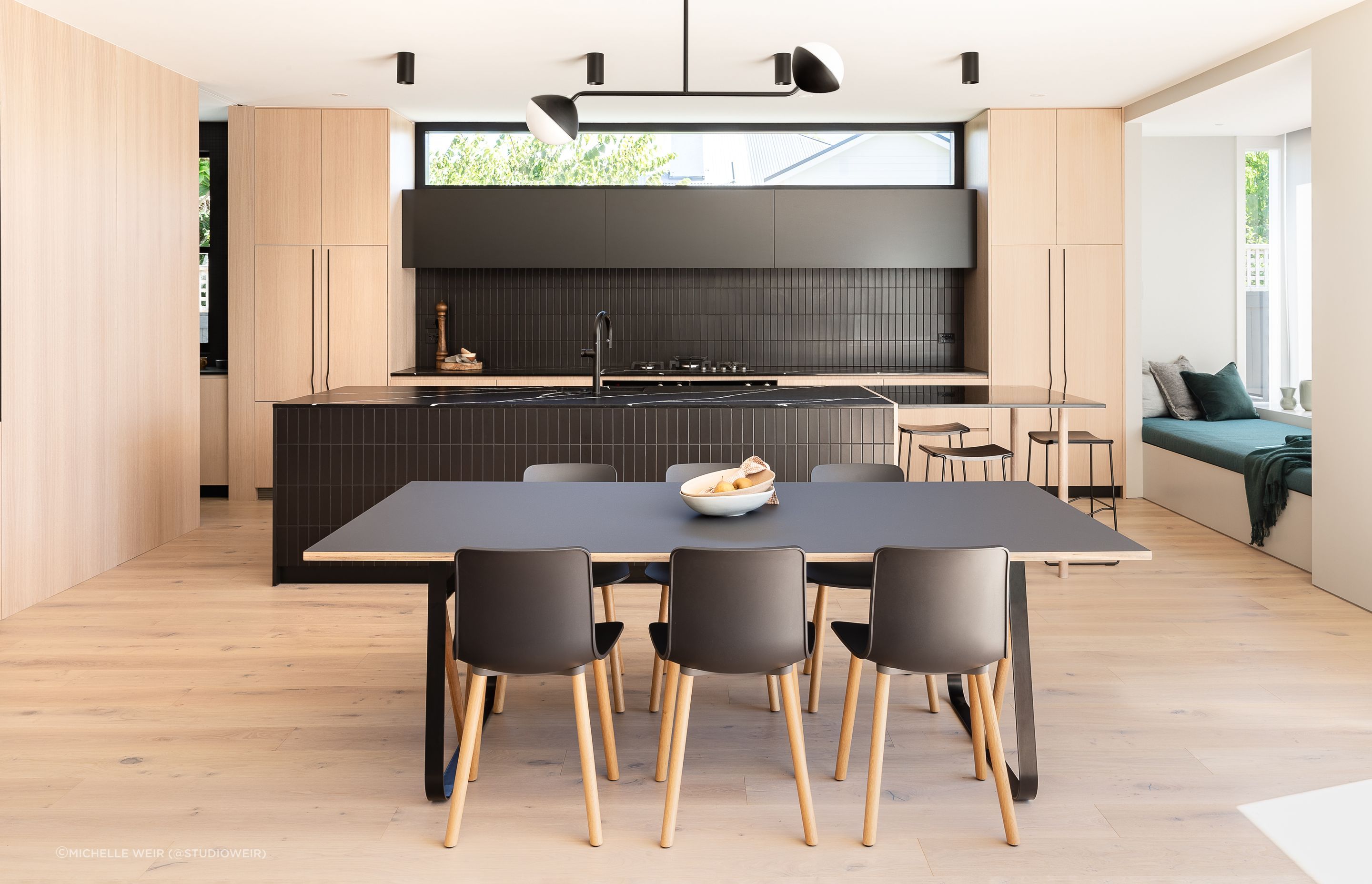 Oak Paneling with Black Details