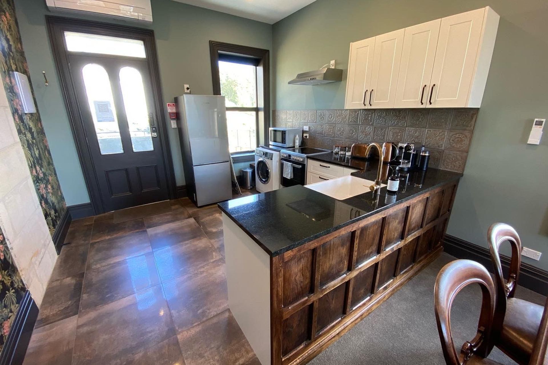 Tiled Kitchen Floor and  Splashback