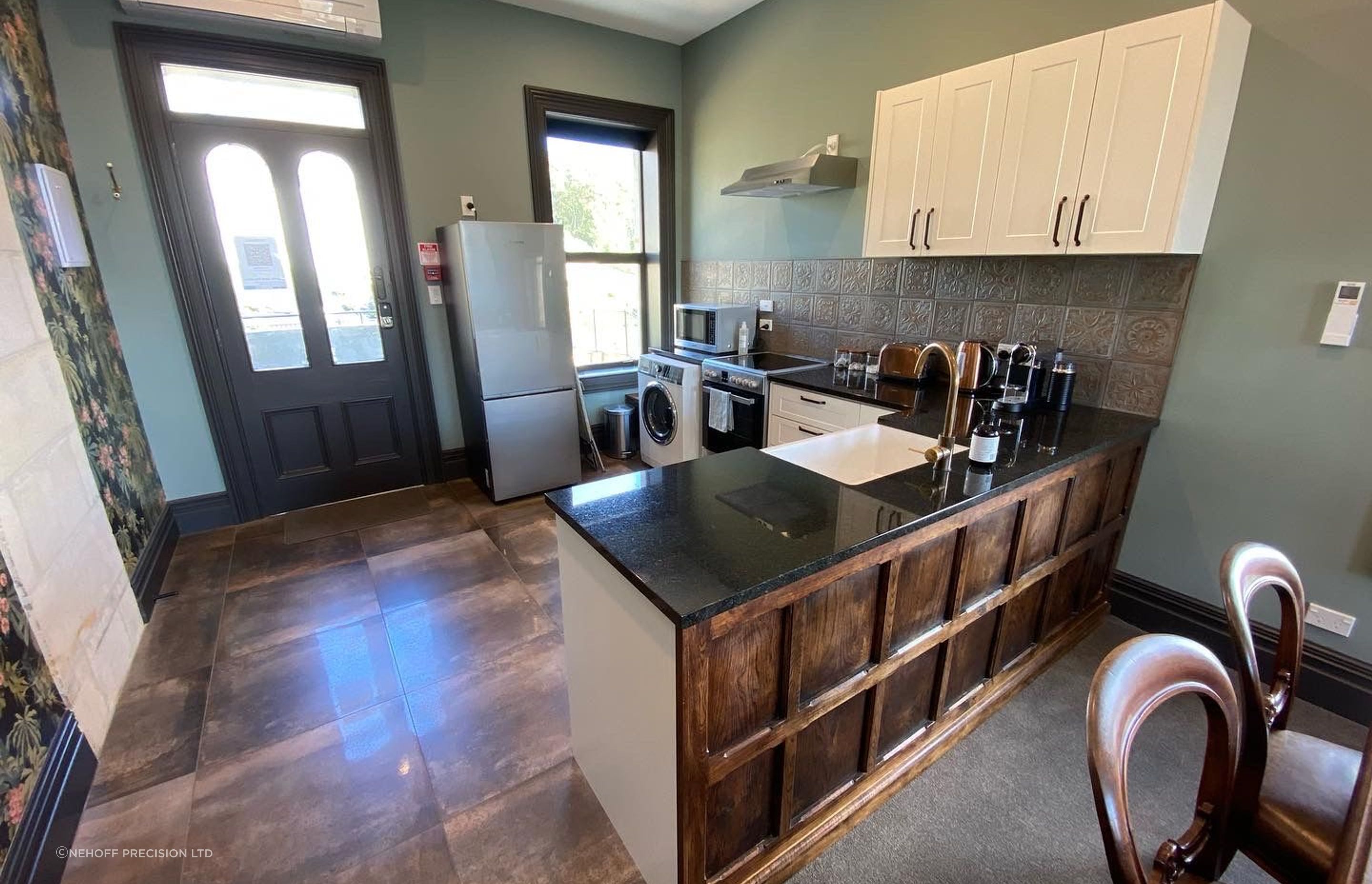 Tiled Kitchen Floor and  Splashback