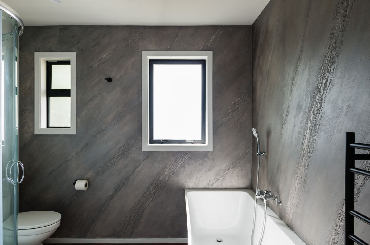 Split Stone Serenity - A Captivating Bathroom Transformation