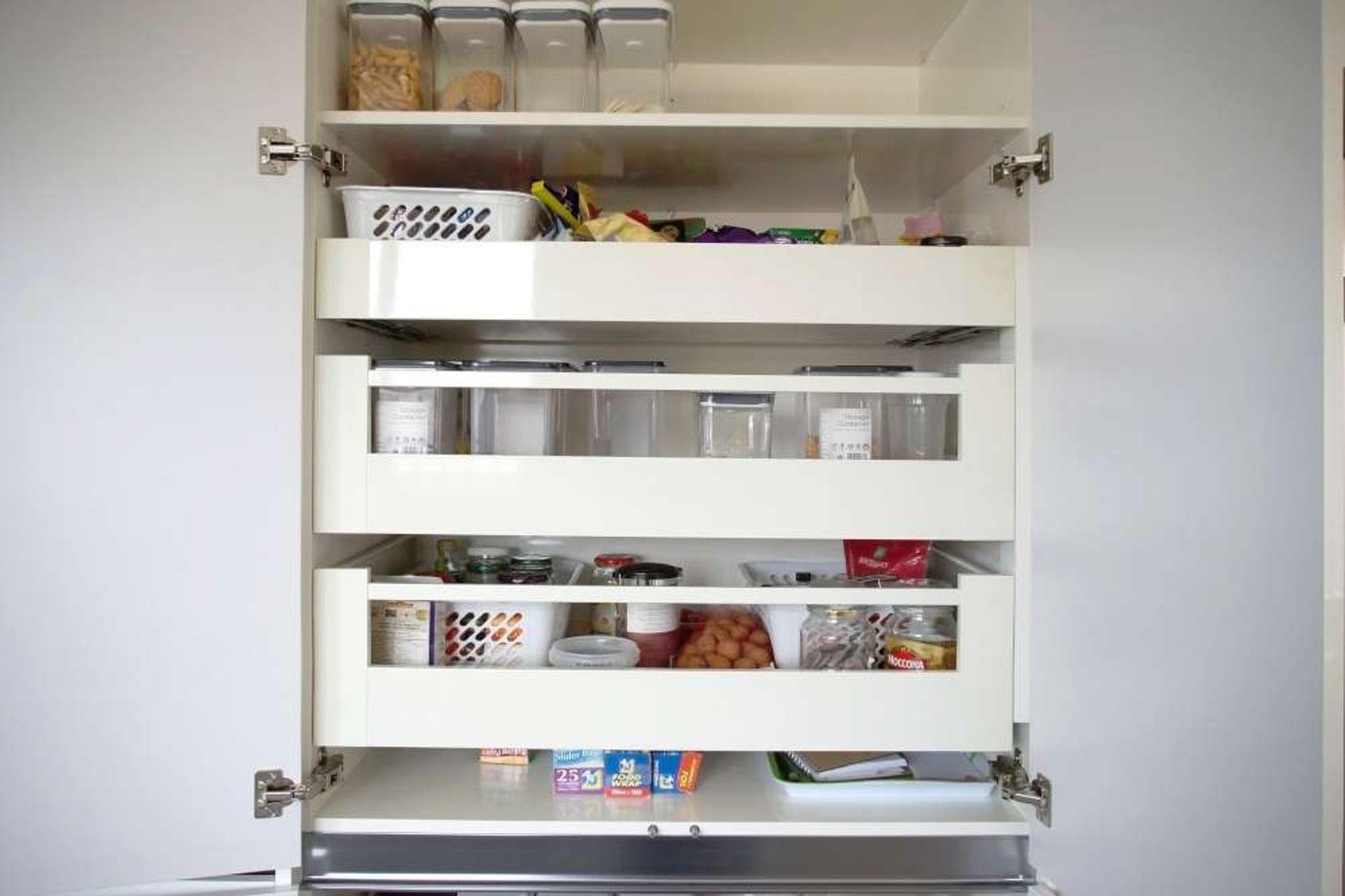 Pull out shelves in Pantry