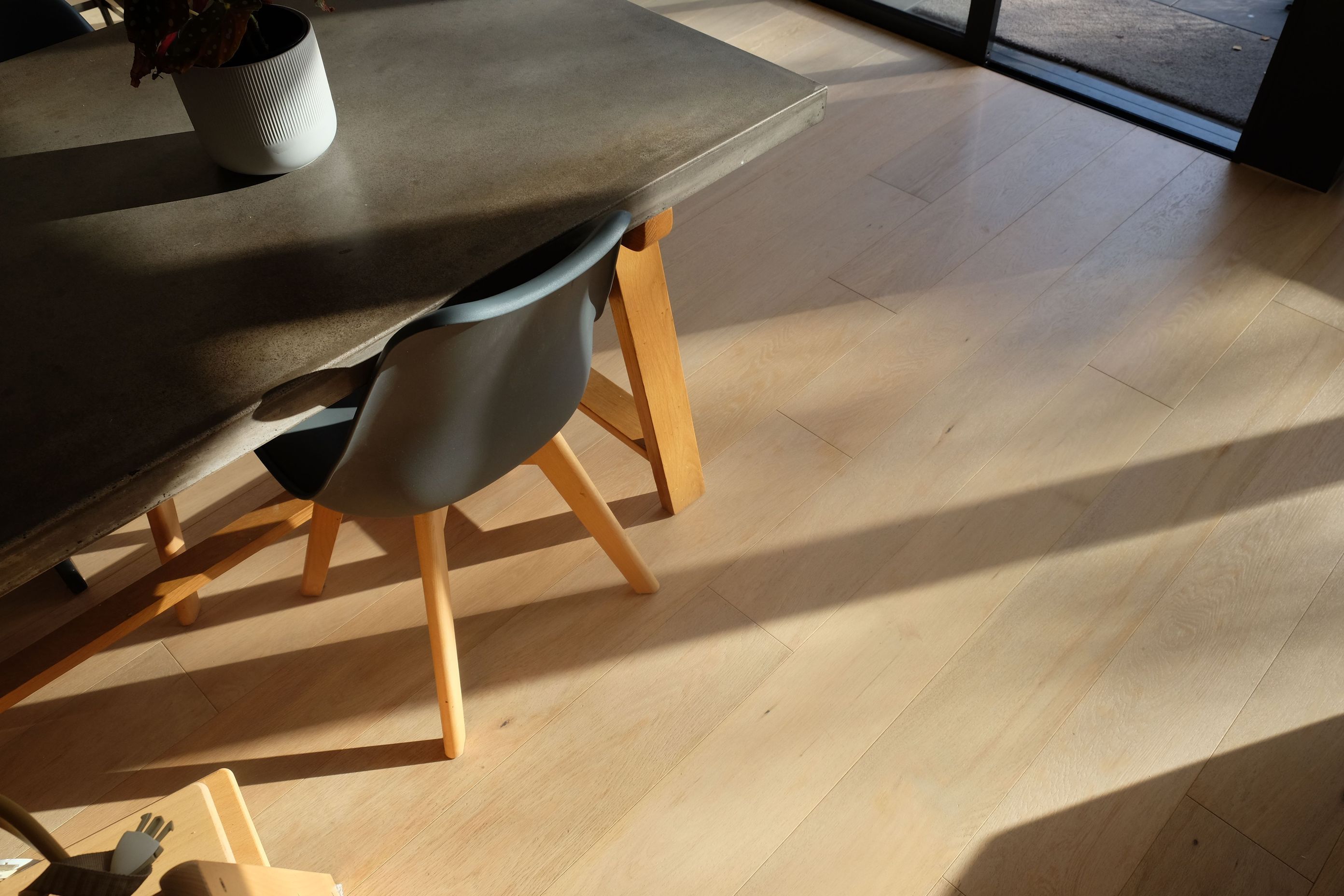 Natural Winter light entering the dining room mid morning