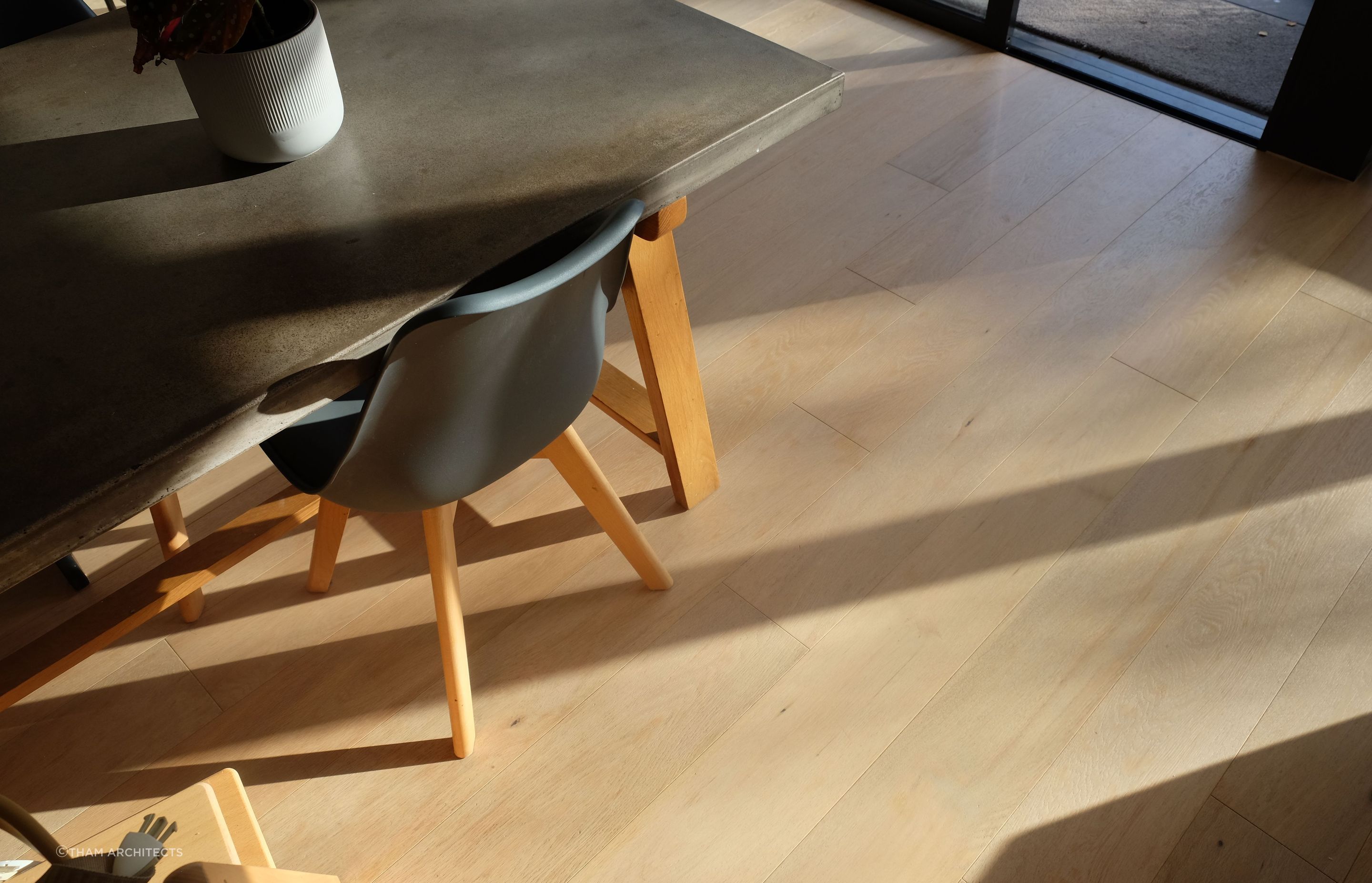 Natural Winter light entering the dining room mid morning