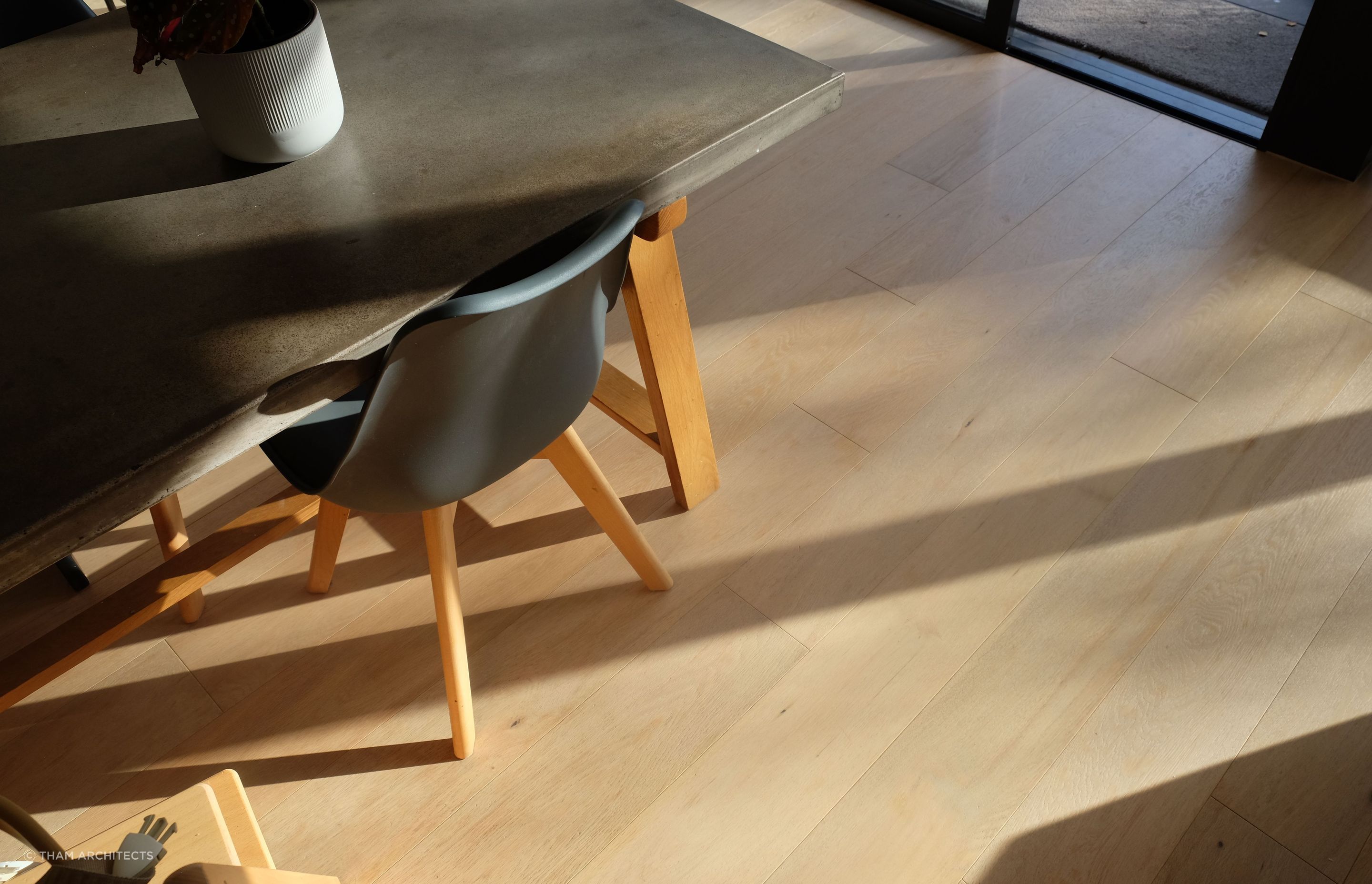 Natural Winter light entering the dining room mid morning