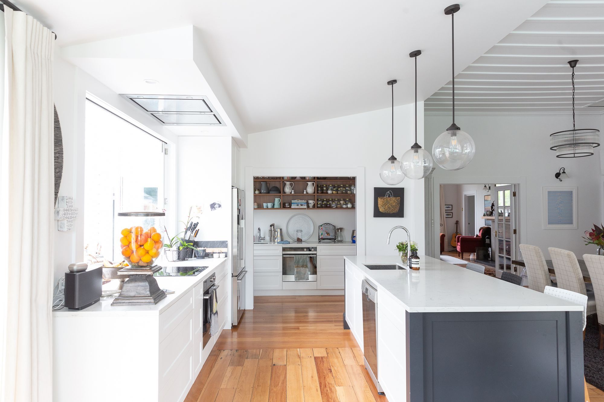 This stunning kitchen and butlers pantry are wonderfully positioned for effortless function and style