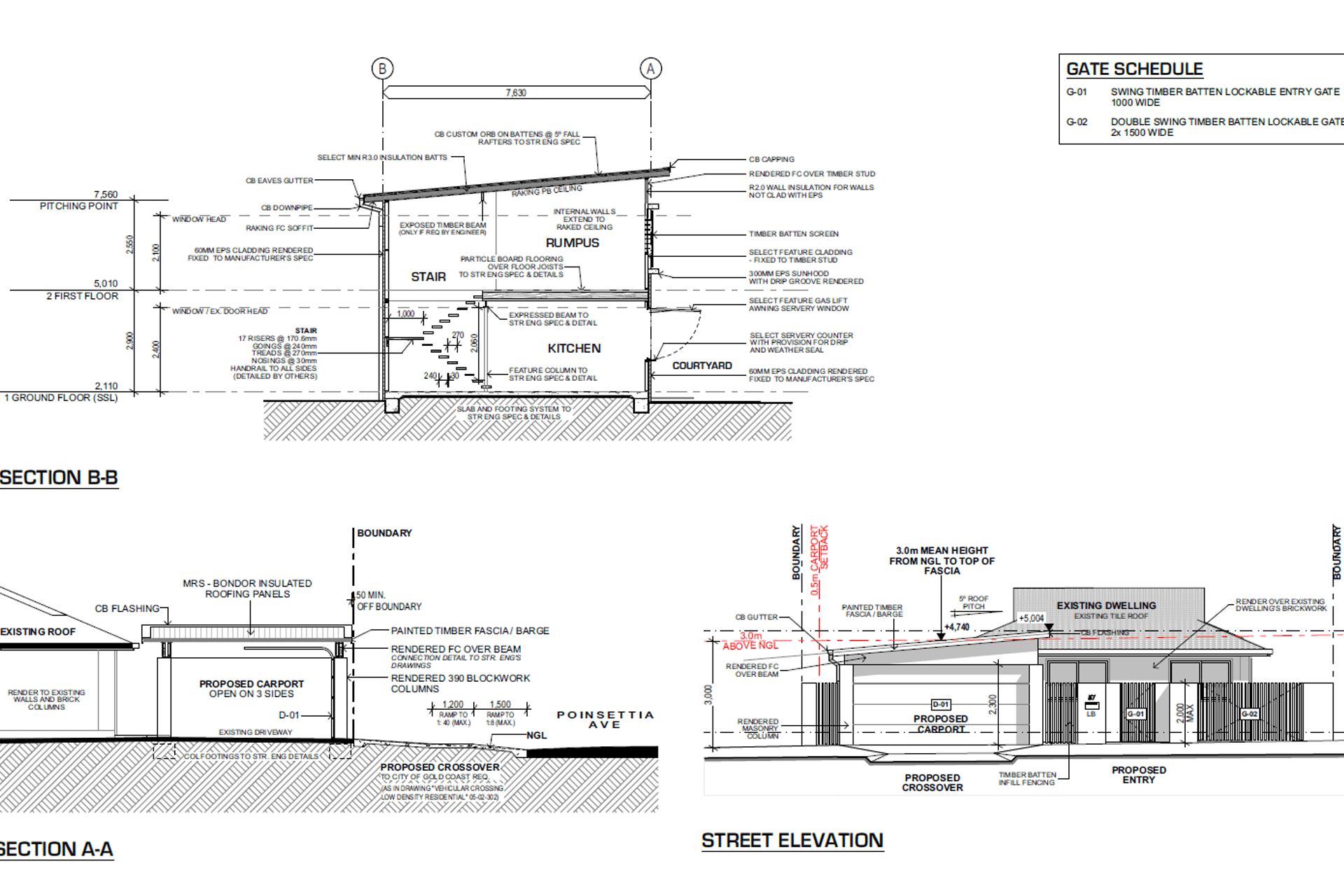 Proposed Sections &amp; Street Elevation