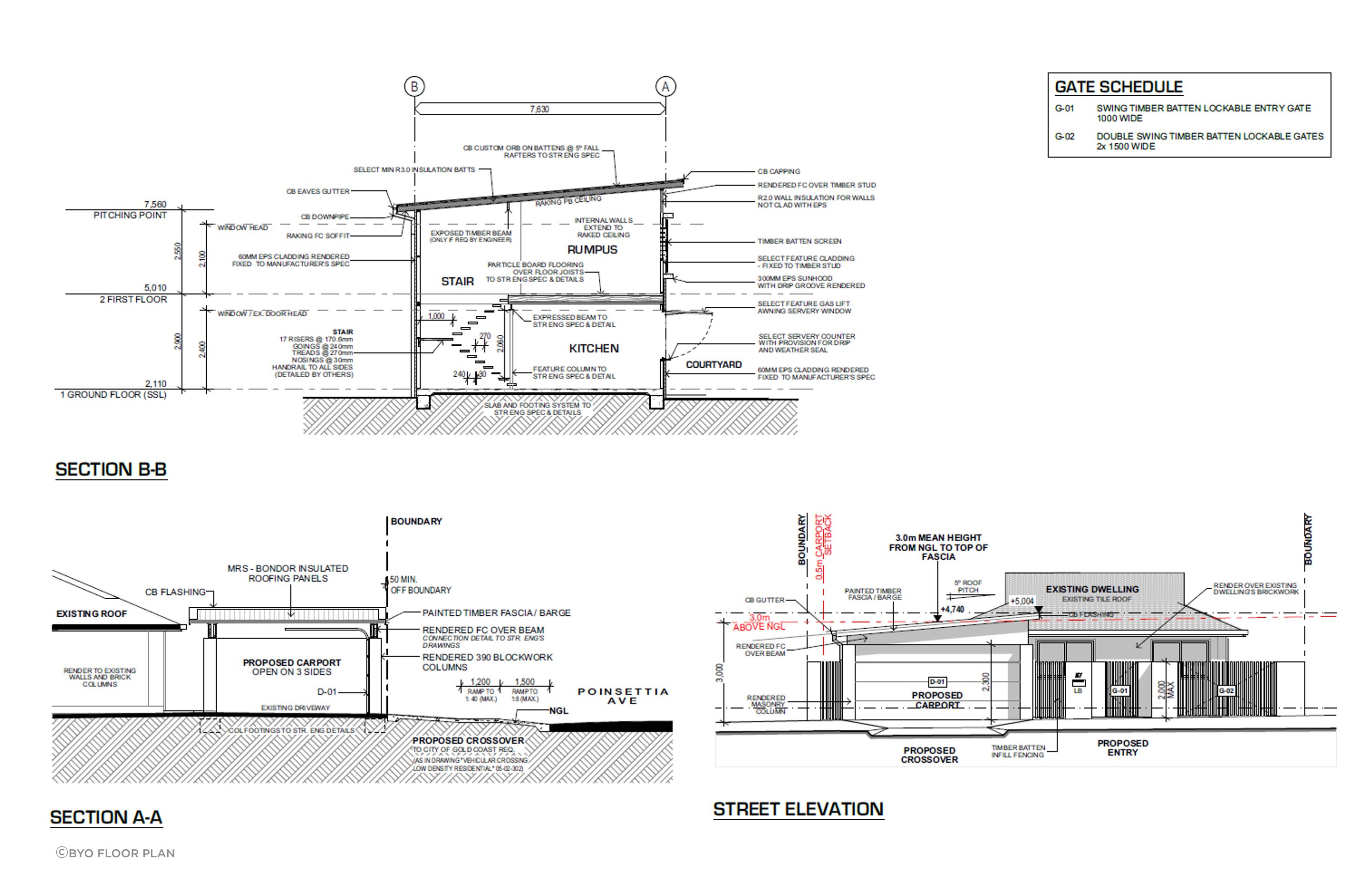 Proposed Sections &amp; Street Elevation